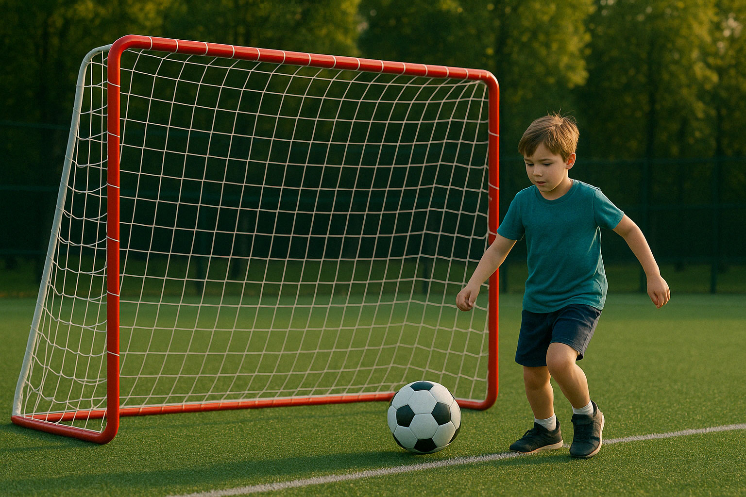 Futbolo vartai vaikams su tinklu 180x122cm, 2 vnt., ecotoys
