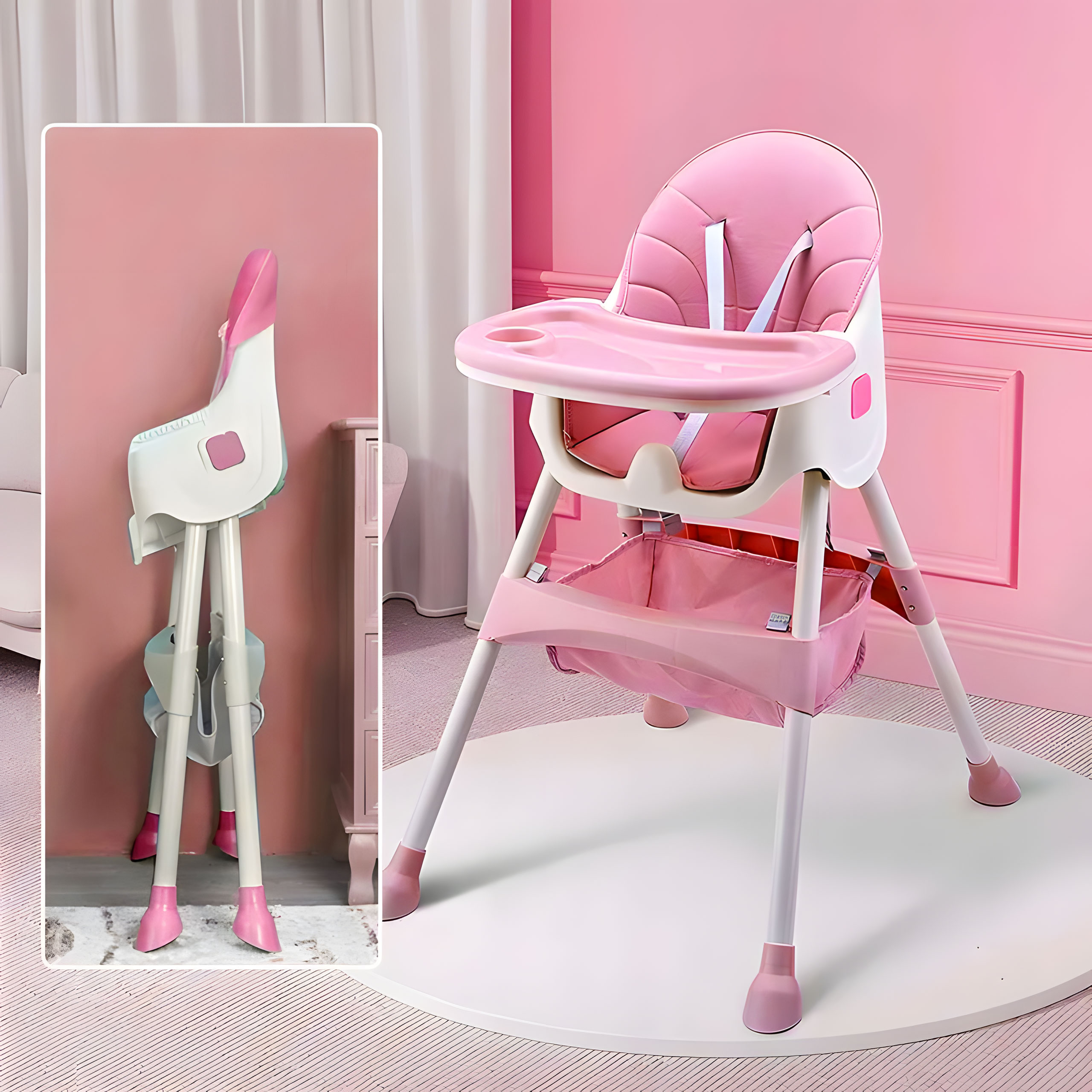 Maitinimo kėdutė, rožinė, ecotoys