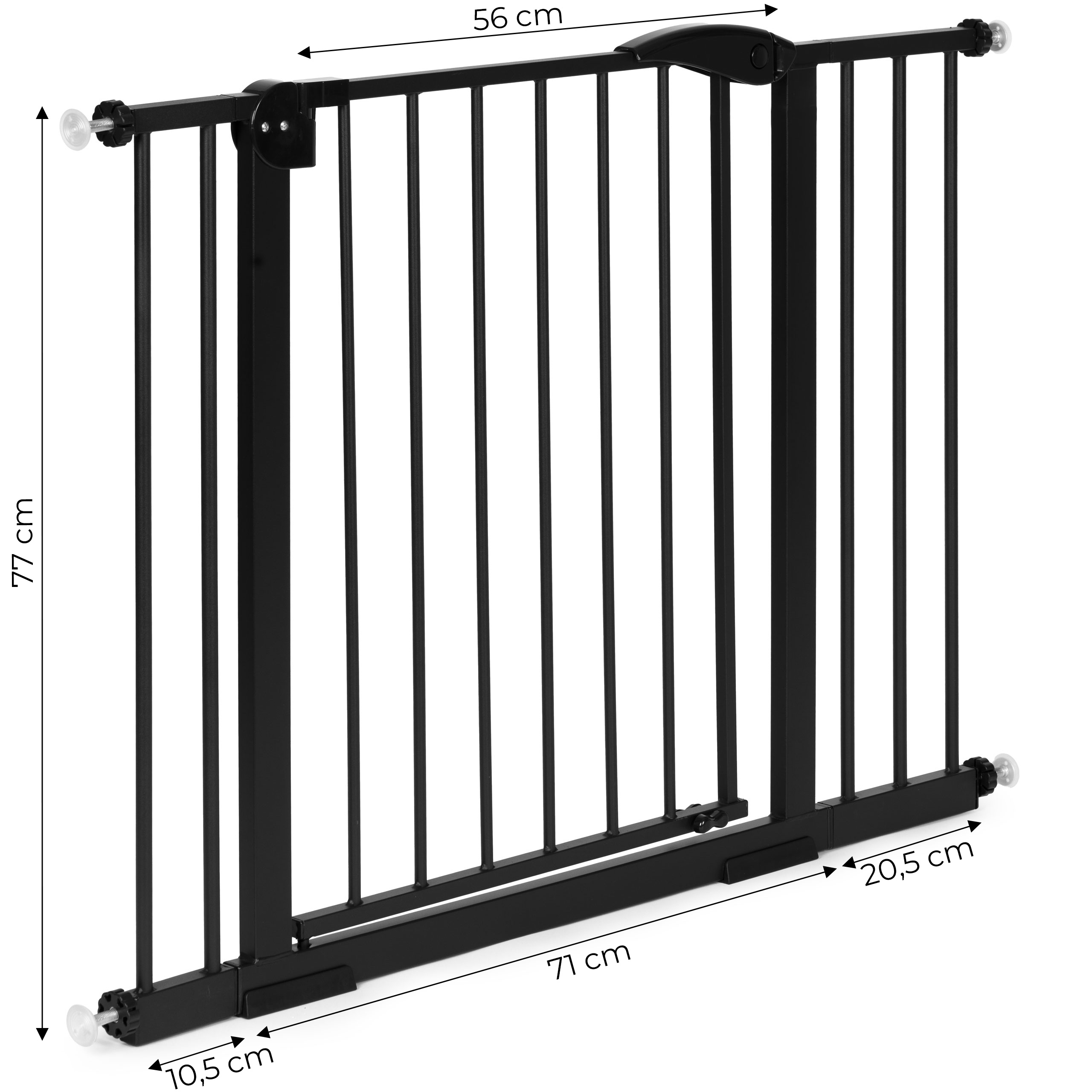 Apsauginė tvorelė, 74-105 cm, laiptams, durims, juoda, ECOTOYS