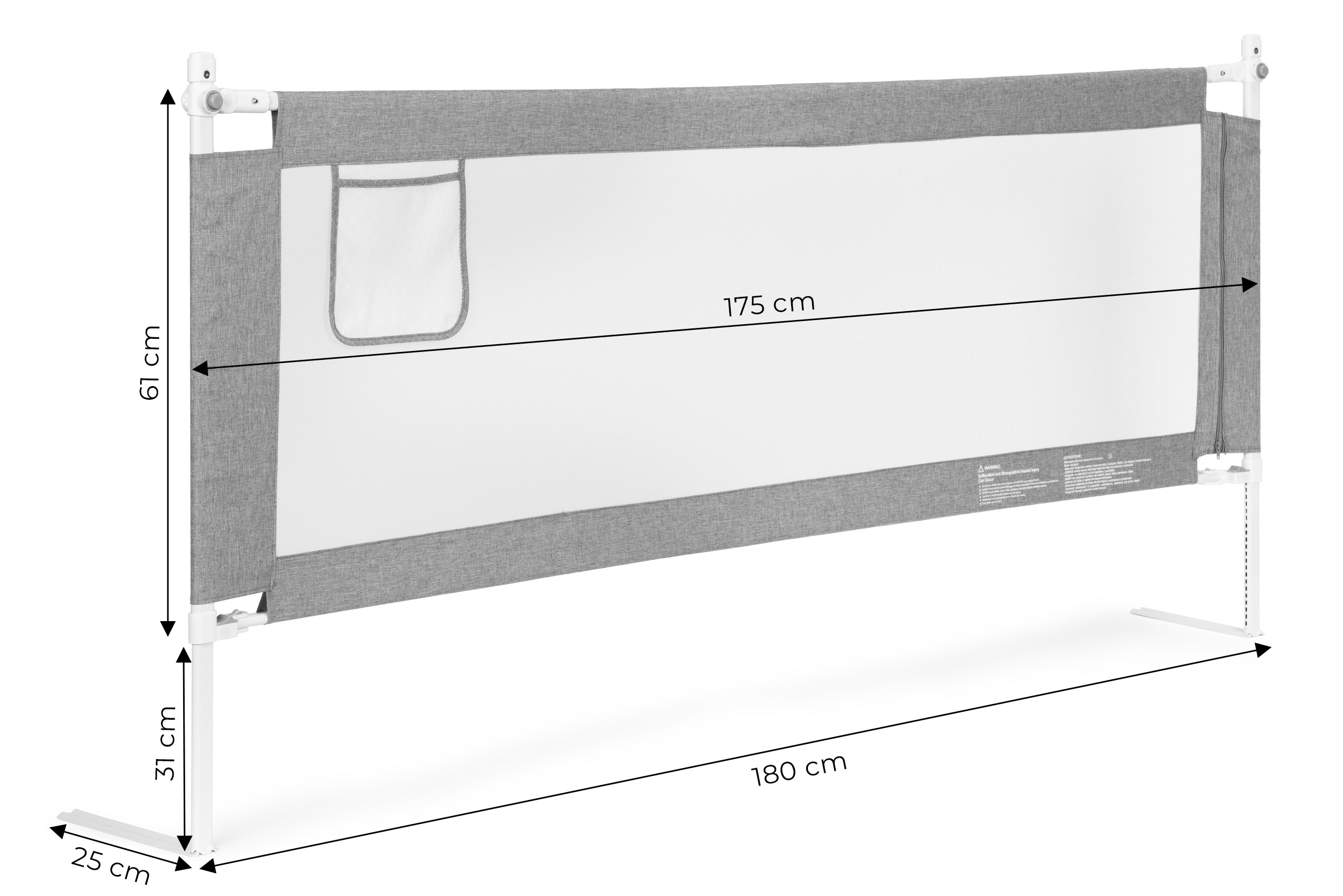 Lovos apsauginė sienelė, 180 cm, ECOTOYS