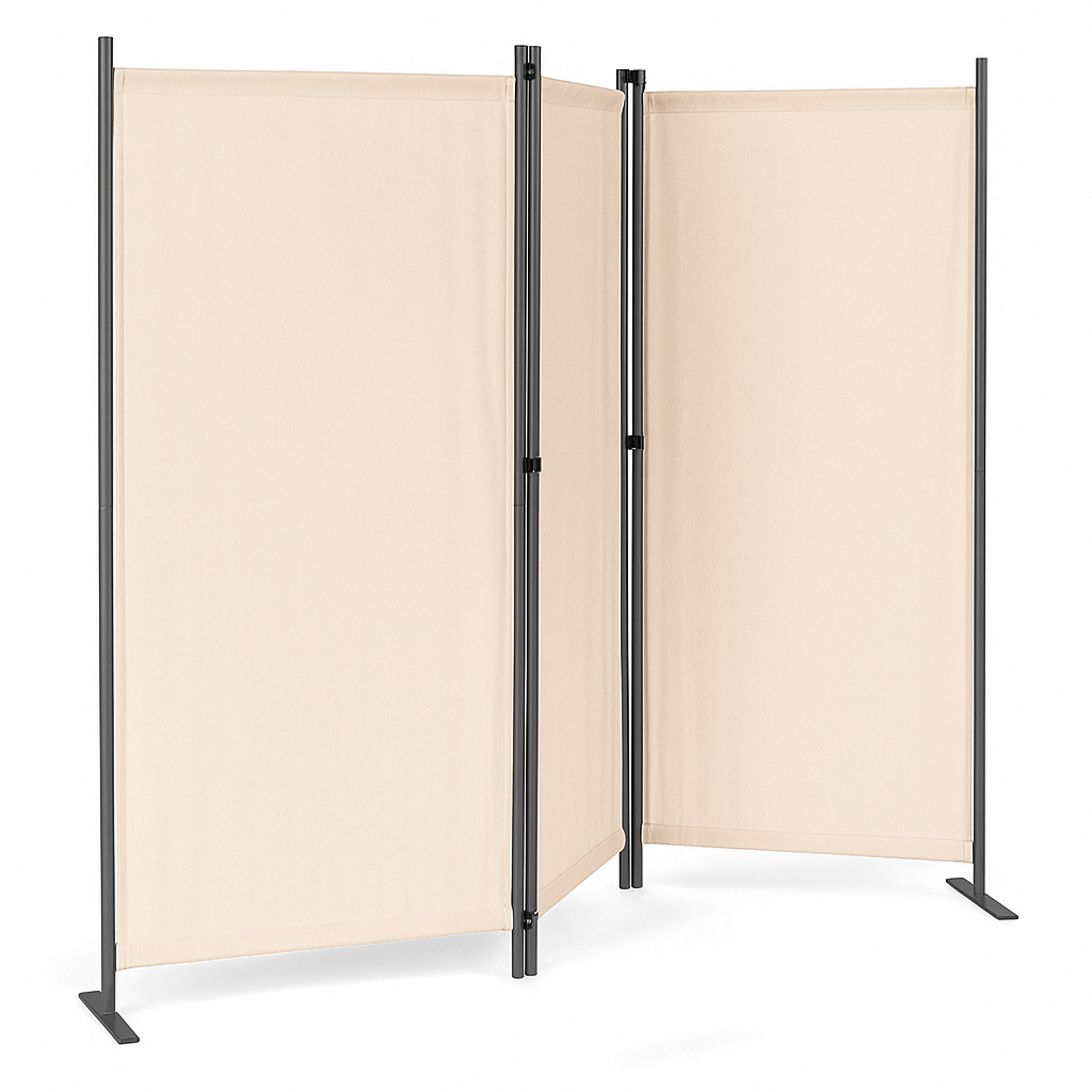 Sulankstoma 3 dalių sodo pertvara 167x164 cm, smėlio spalvos