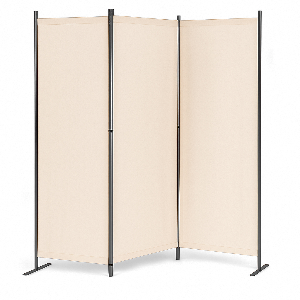 Sulankstoma 3 dalių sodo pertvara 167x164 cm, smėlio spalvos