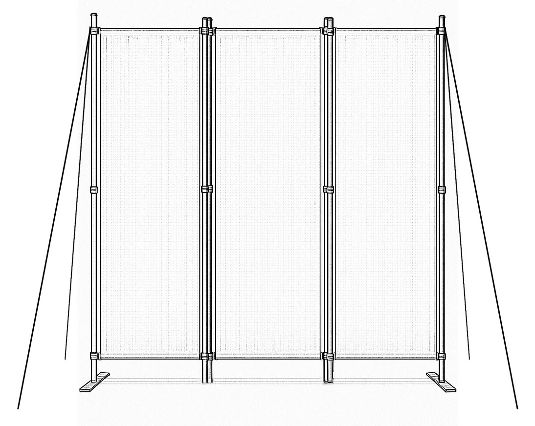 Sulankstoma 3 dalių sodo pertvara 167x164 cm, smėlio spalvos