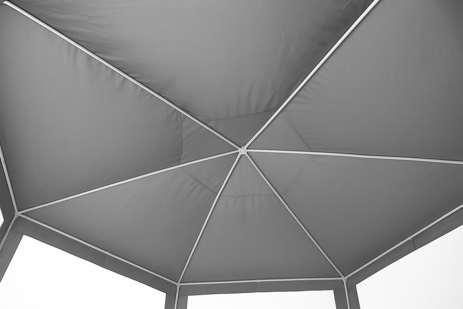 Pilkas sodo paviljonas su tinkleliu 2x2x2 m