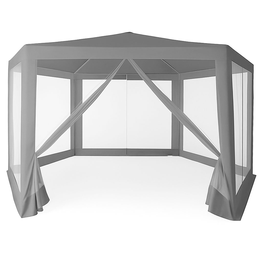 Pilkas sodo paviljonas su tinkleliu 2x2x2 m