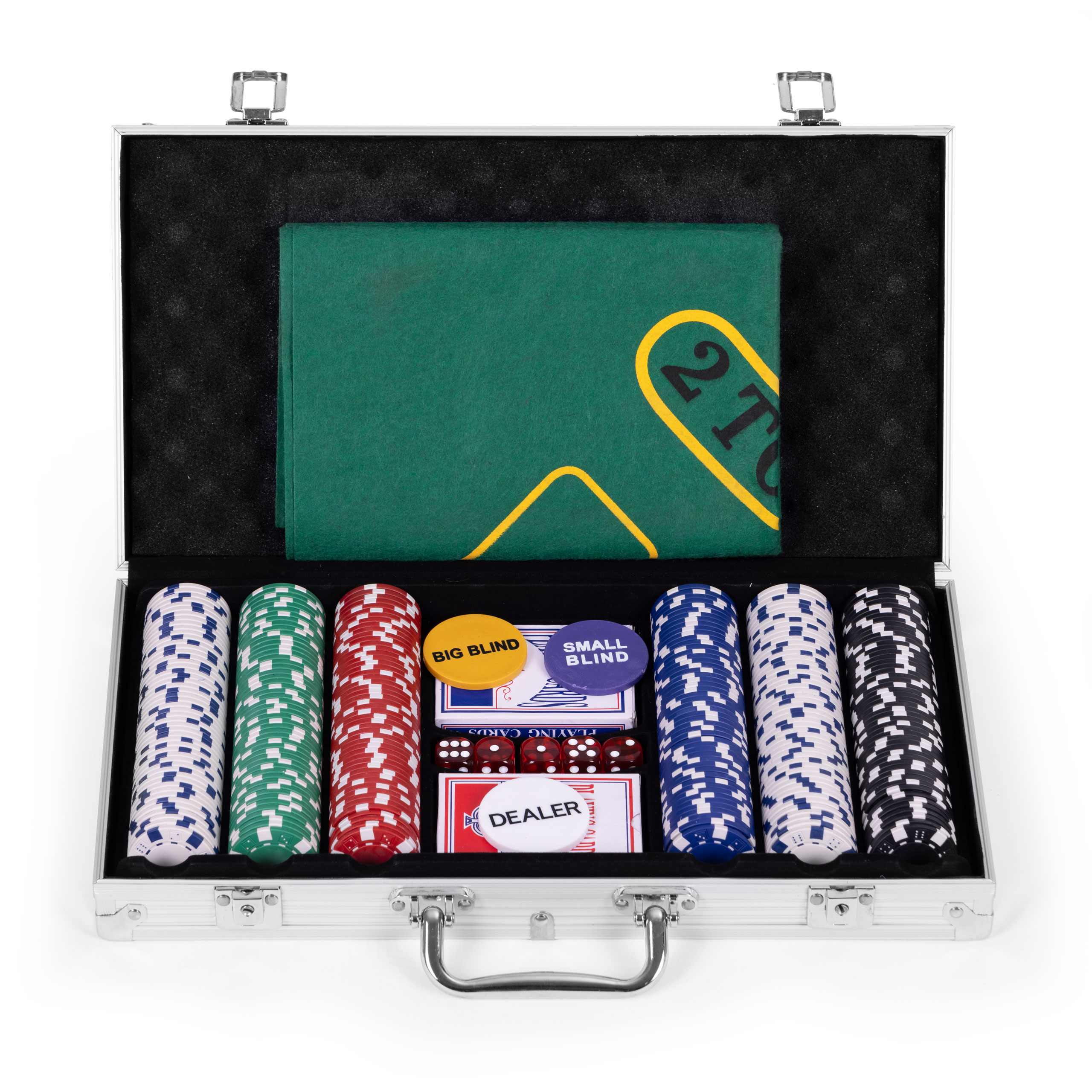 Pilnas pokerio ir blackjack rinkinys 300 žetonų
