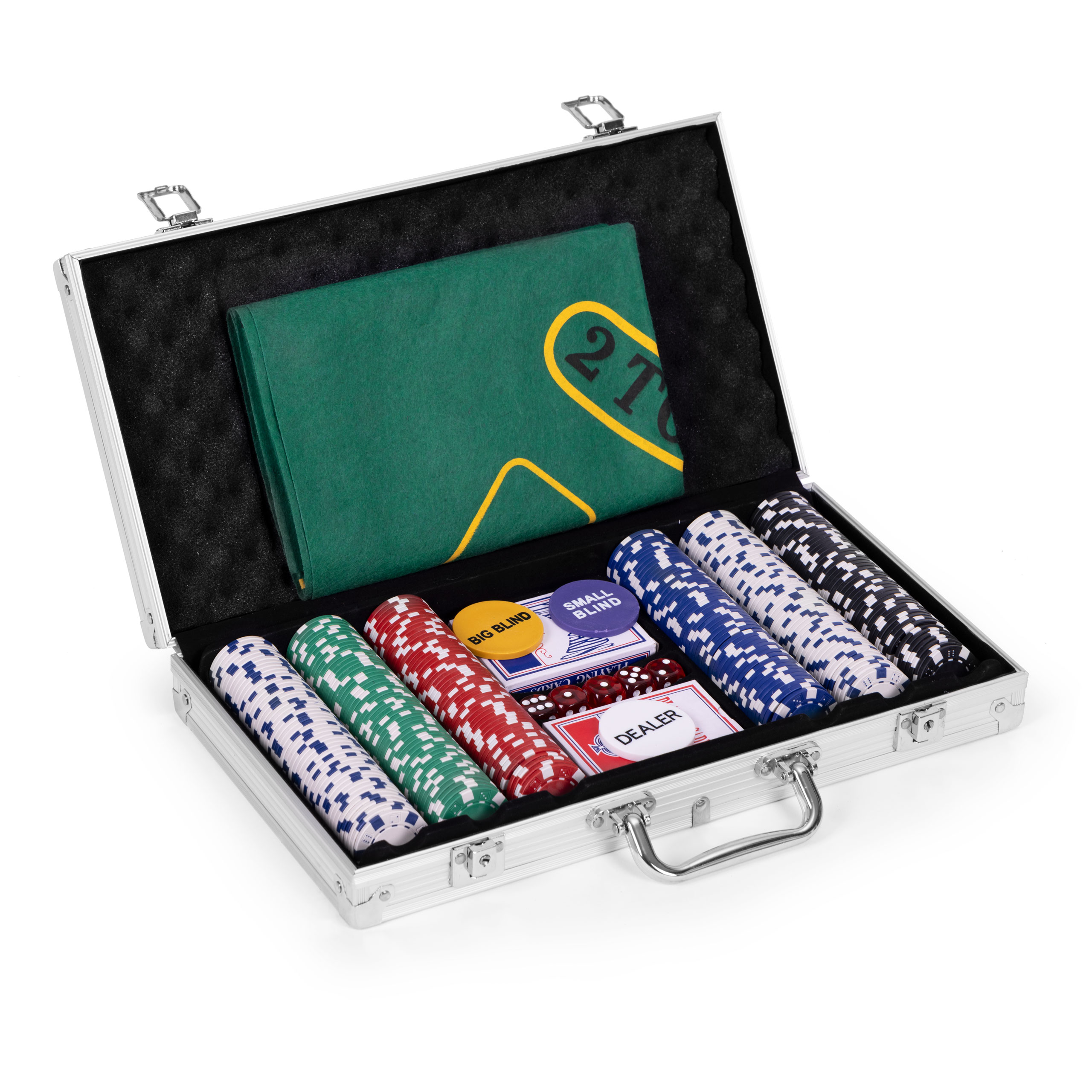 Pilnas pokerio ir blackjack rinkinys 300 žetonų
