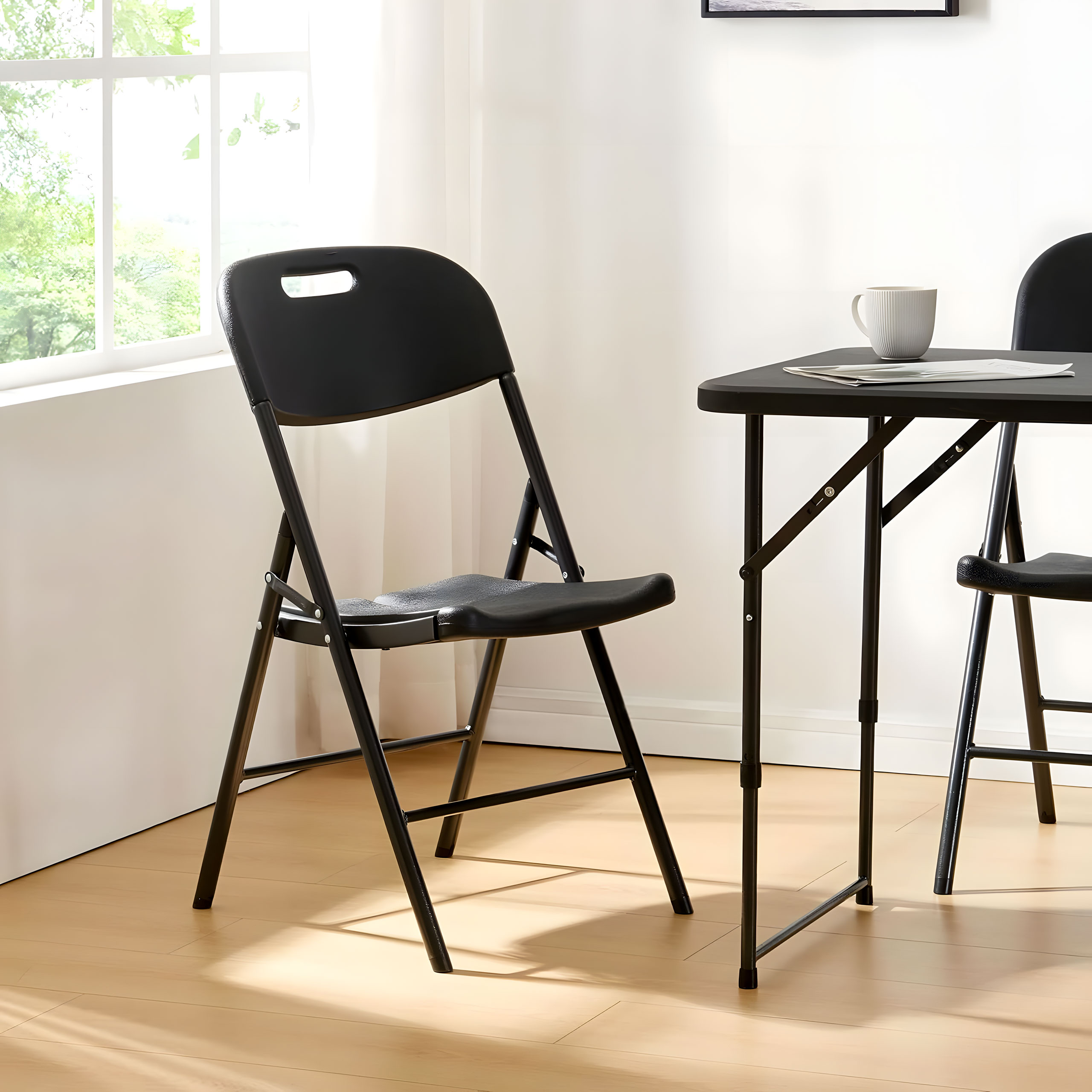 2 SULANKSTOMŲ KĖDŽIŲ RINKINYS black, ModernHome