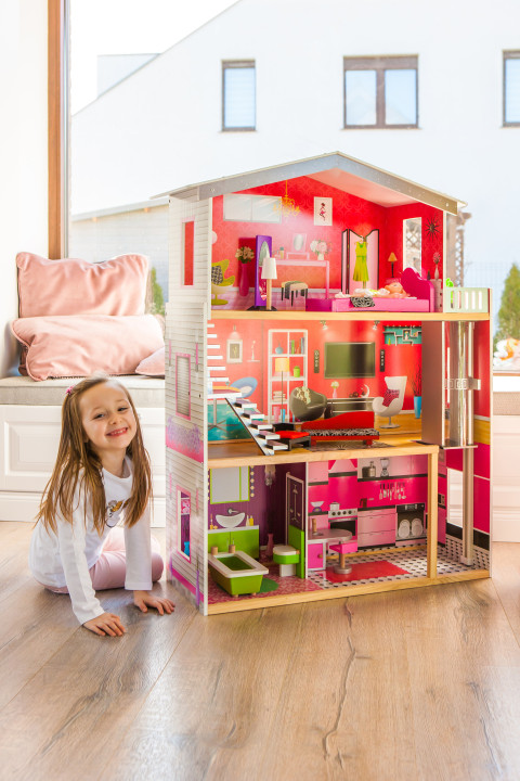 Medinis lėlių namelis ecotoys raspberry