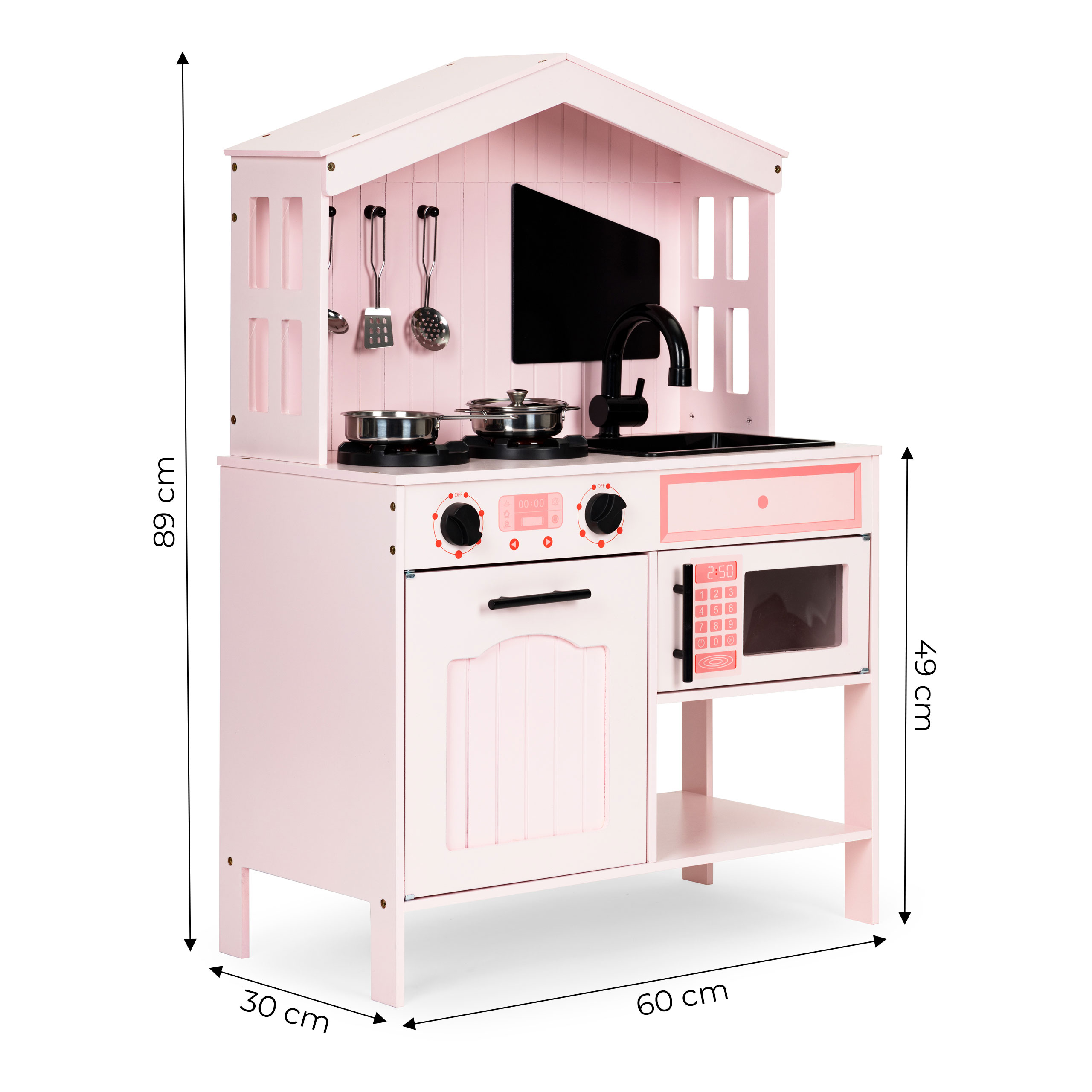 Medinė vaikiška virtuvė Eco Toys PLK563P, rožinė