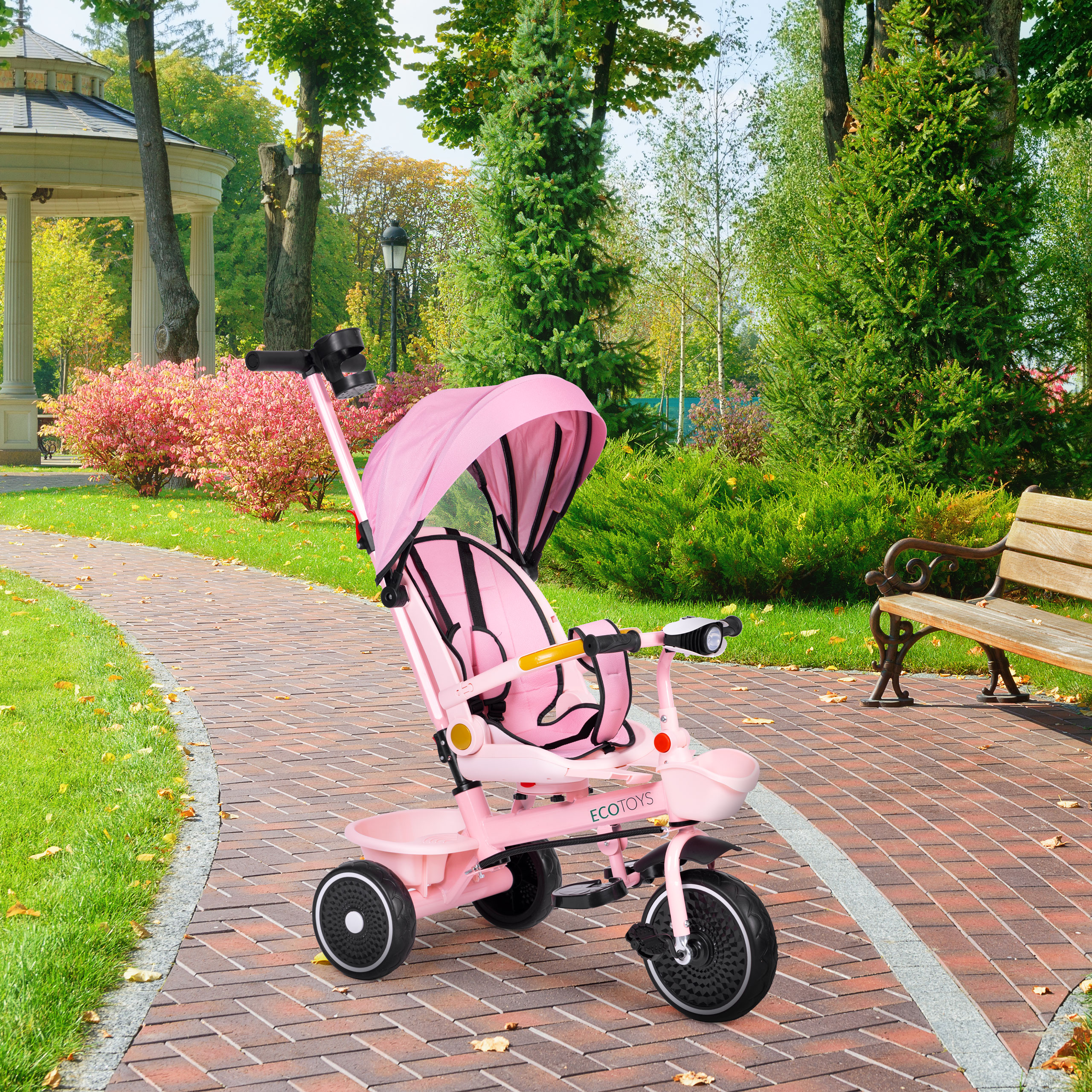 2-in-1 triratukas, rožinis, ecotoys