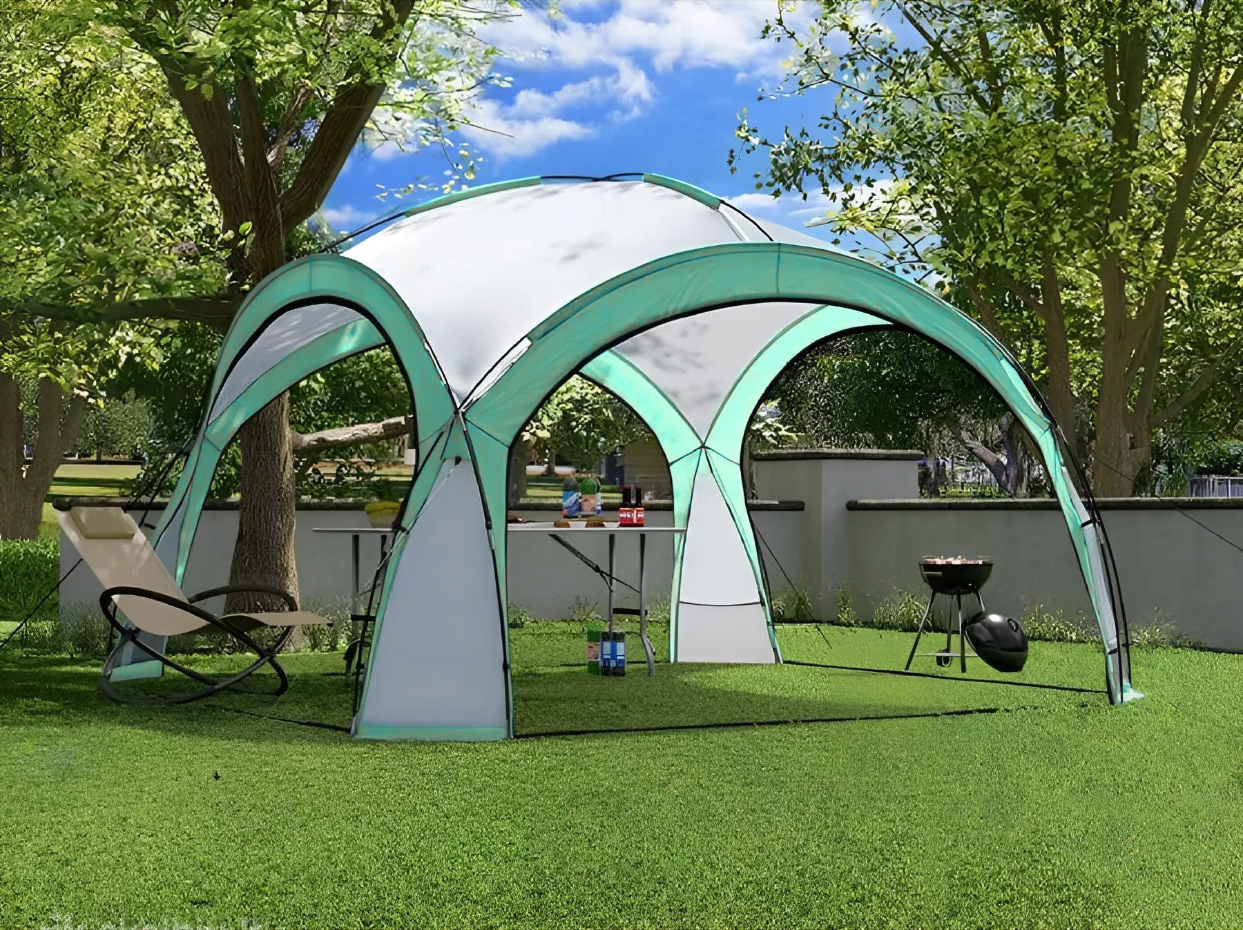 ModernHome sodo paviljonas renginiams su transportavimo krepšiu, žalias