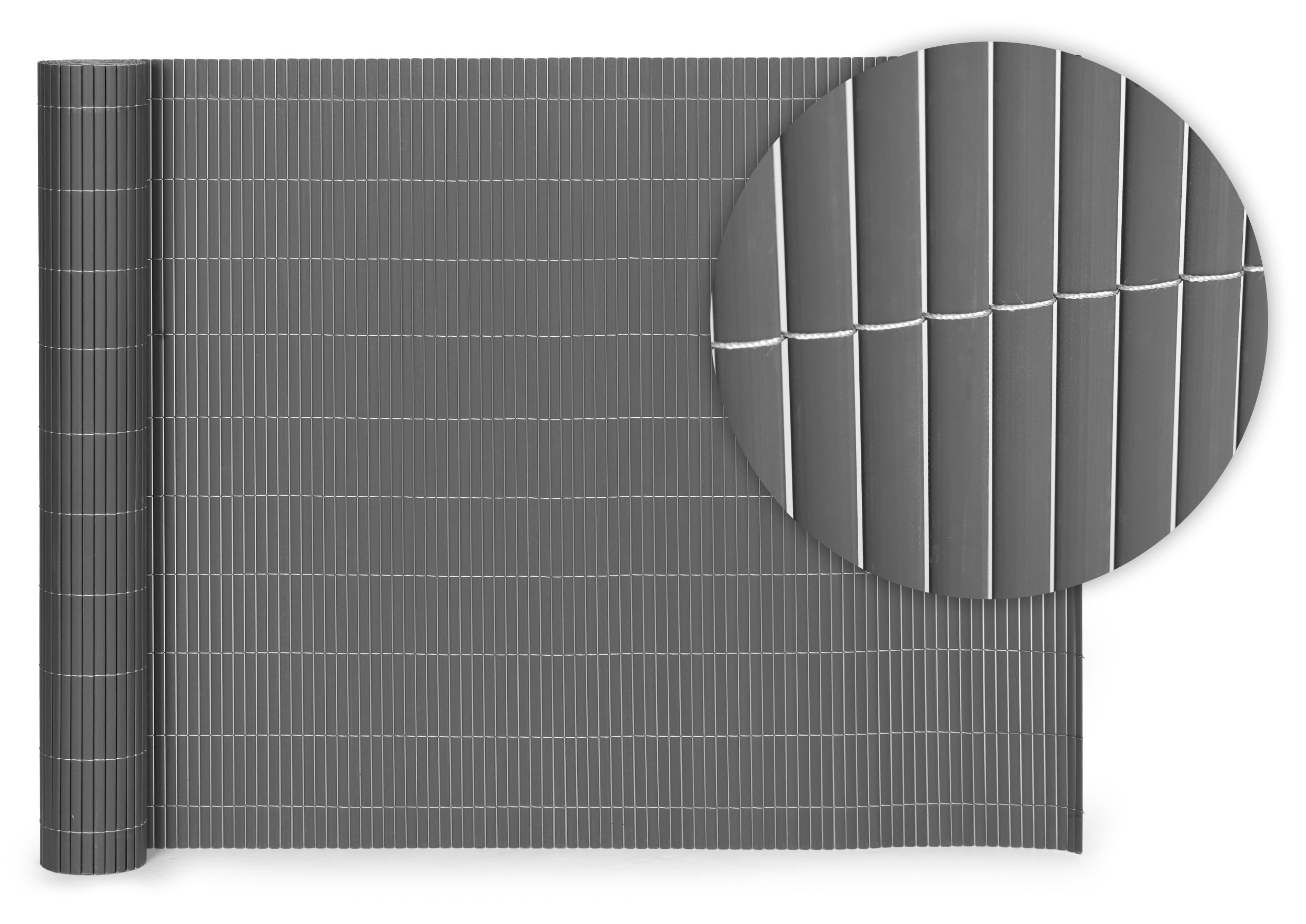 Dvipusė bambukinė danga 100x500 cm balkonui, terasai ir tvorai antracito spalvos