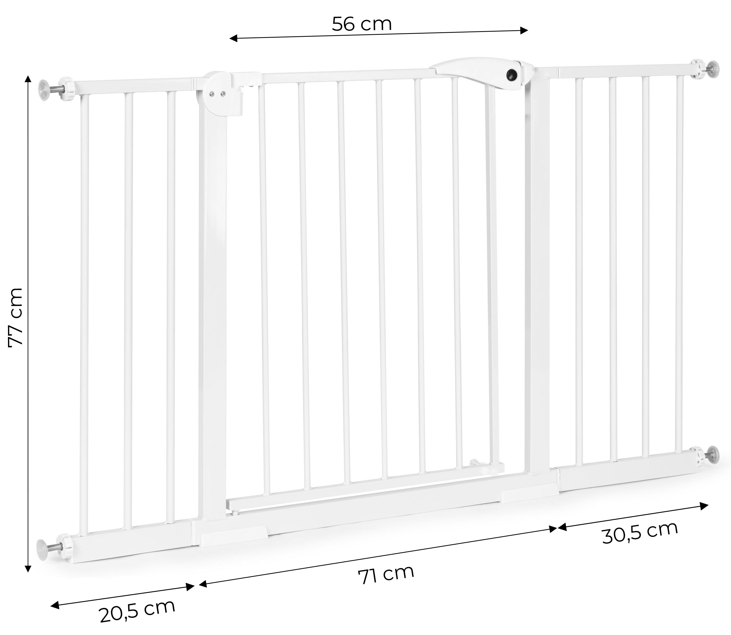 Saugos varteliai sg-012-w-132, 74-132 cm, plieniniai, balti
