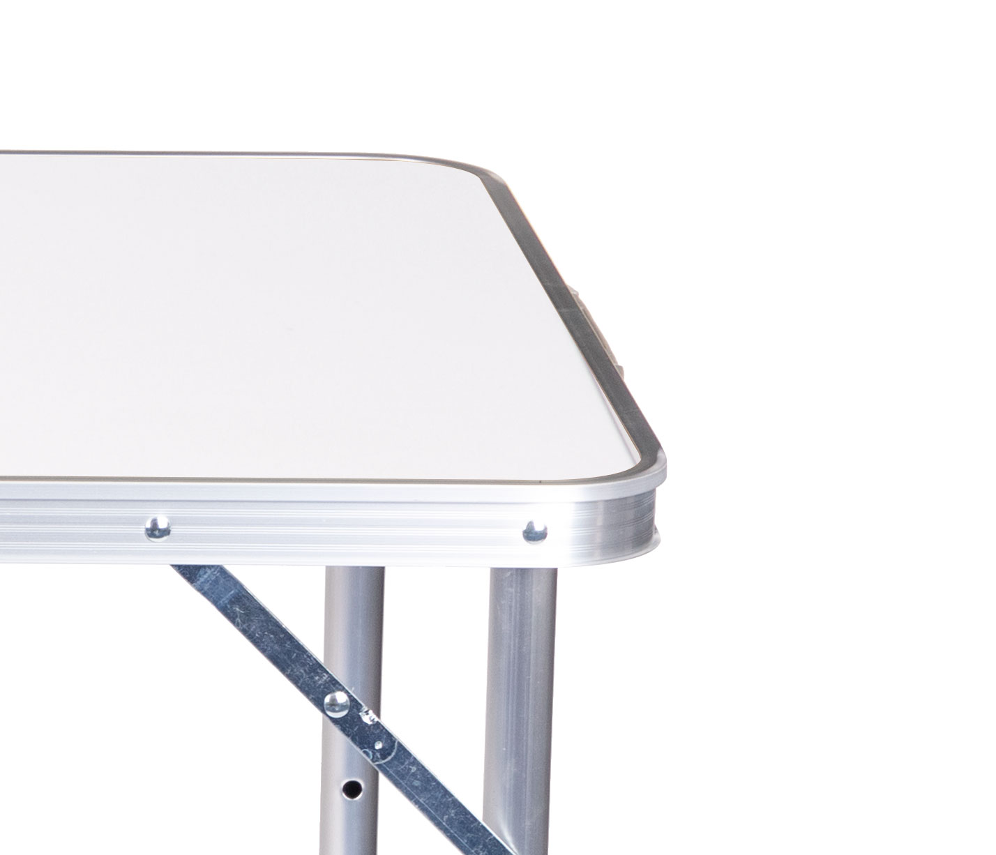 Tourist table foldable camping table white top 120 x 60 cm