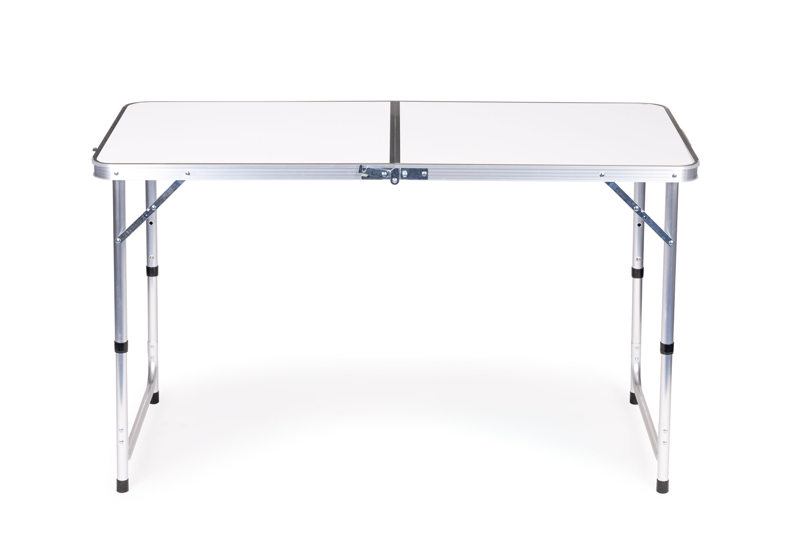 Tourist table foldable camping table white top 120 x 60 cm