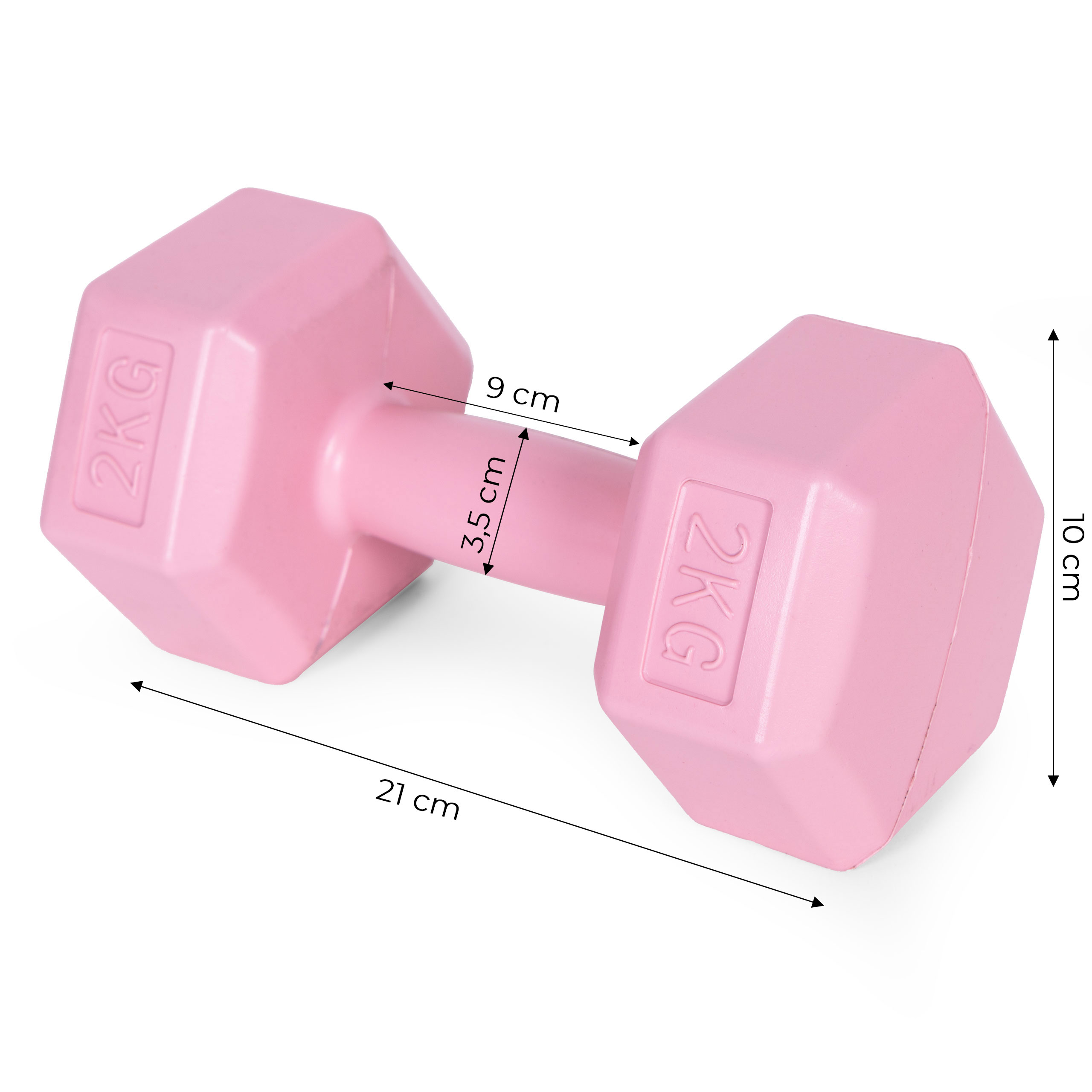 Šešiakampiai hantelia 2x2 kg  modernhome