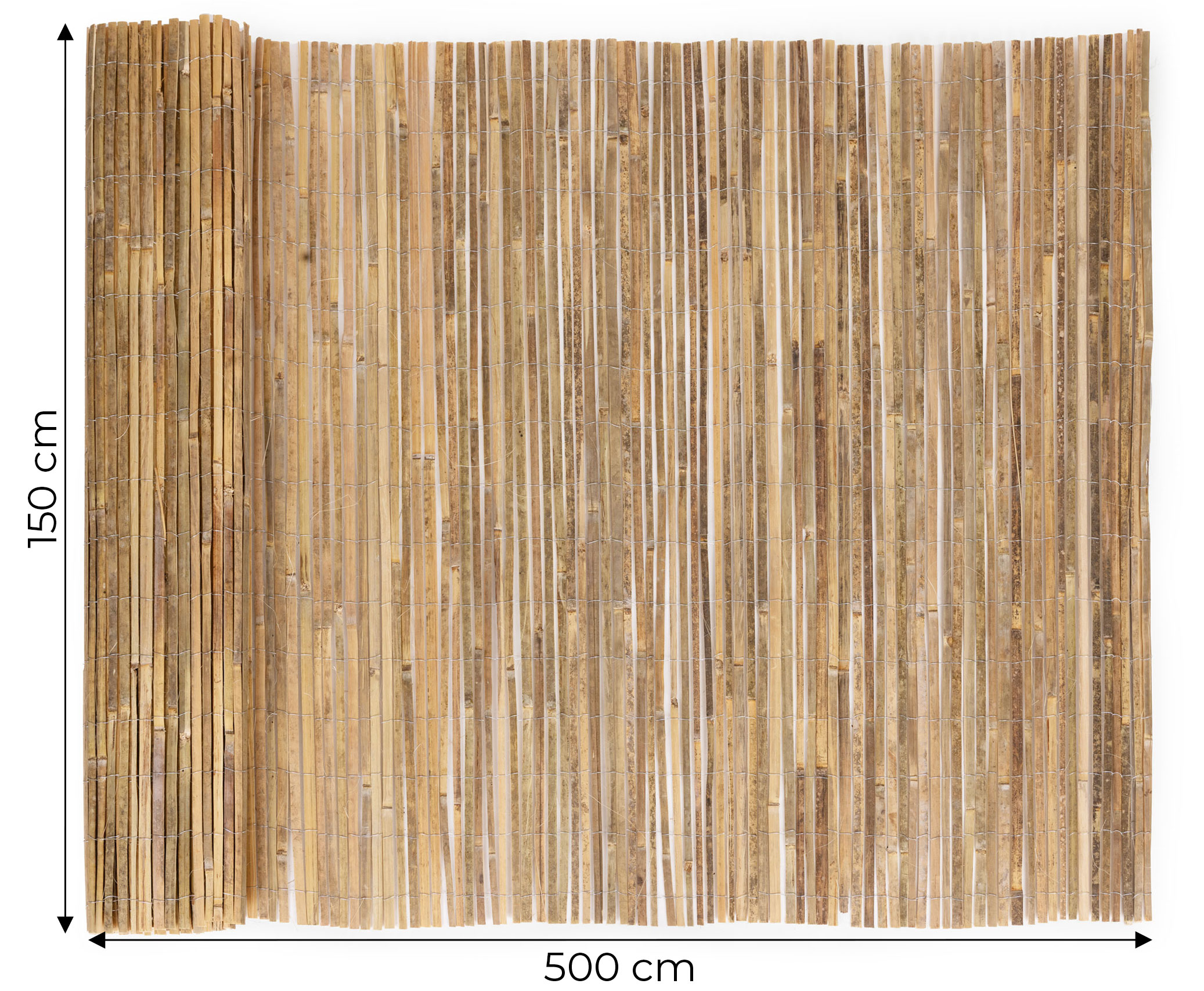 Dvipusė bambukinė danga 150x500 cm balkonui, terasai, tvora