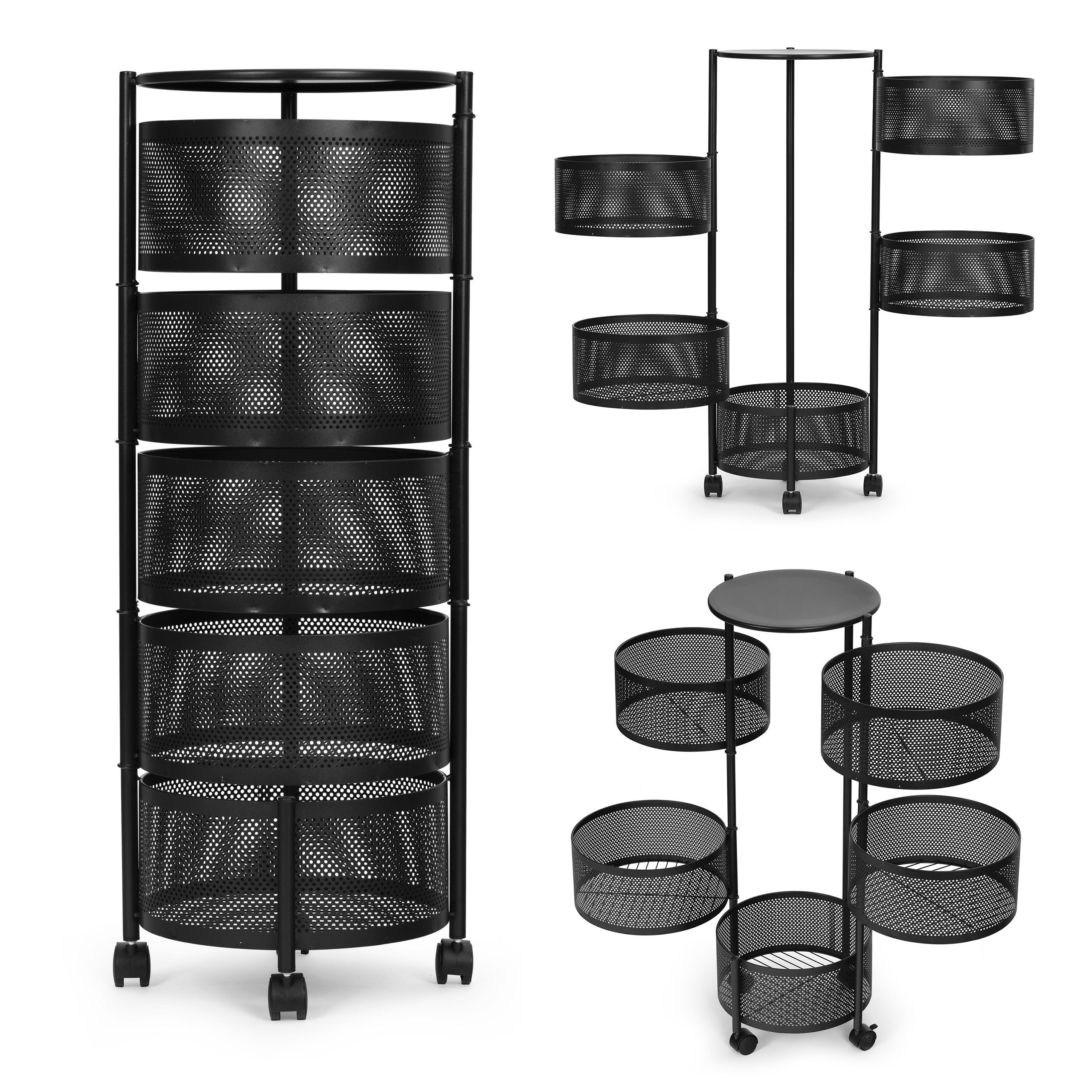 Metalinė lentyna su sukamu mechanizmu, 5 pakopos, modernhome
