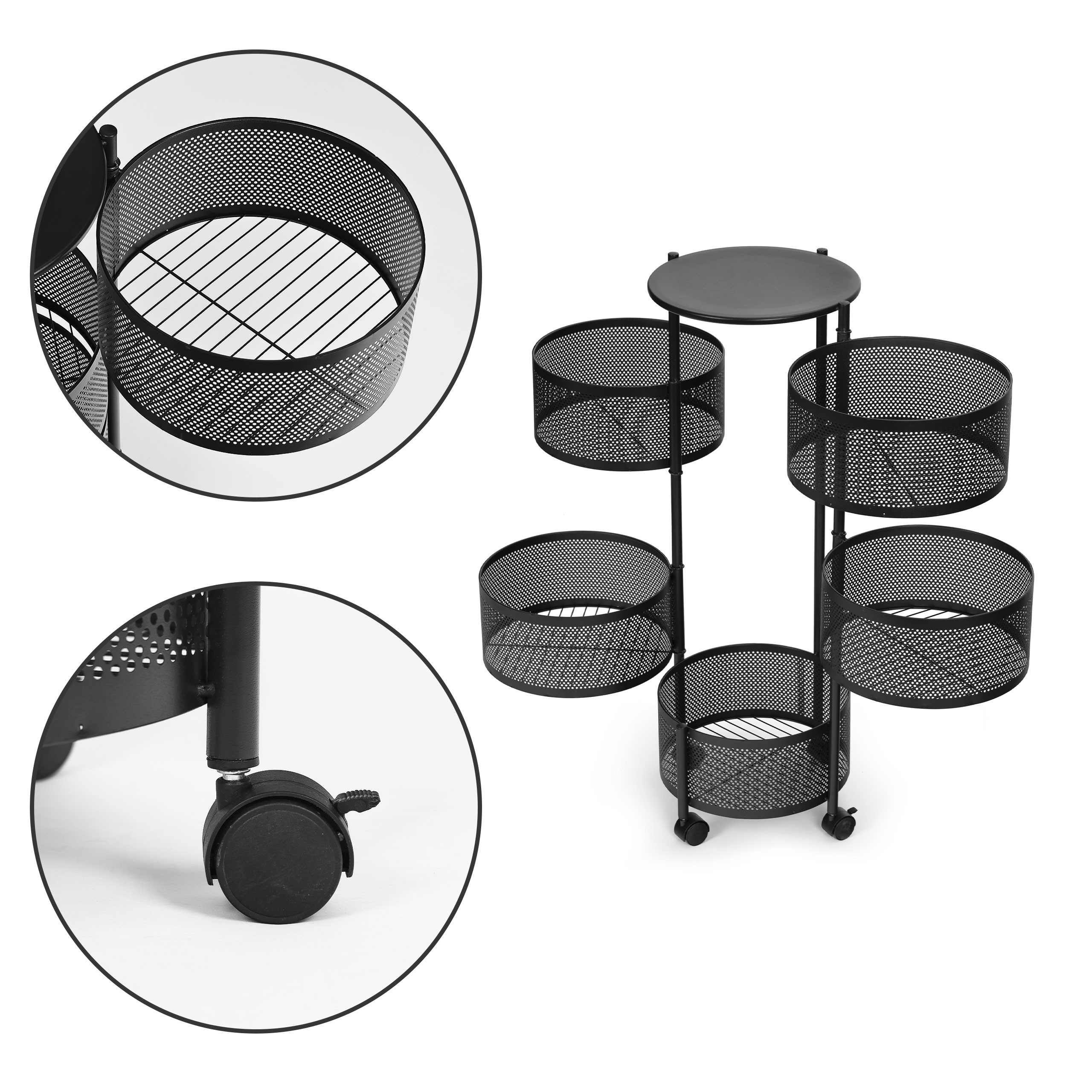 Metalinė lentyna su sukamu mechanizmu, 5 pakopos, modernhome