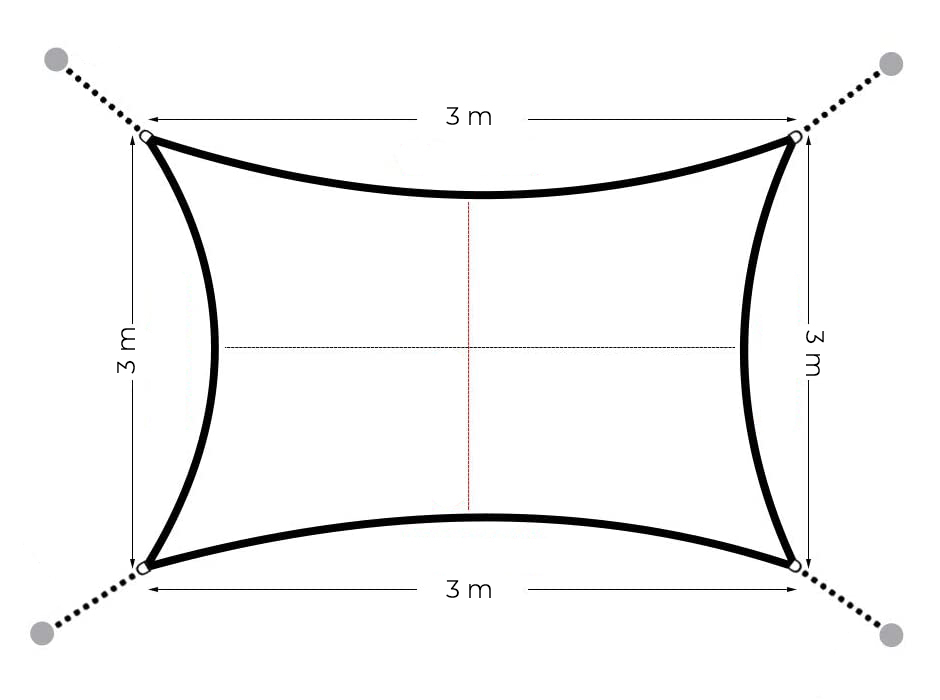 Vandeniui atsparus kvadratinis sodo tentas (3x3 m, pilkas)