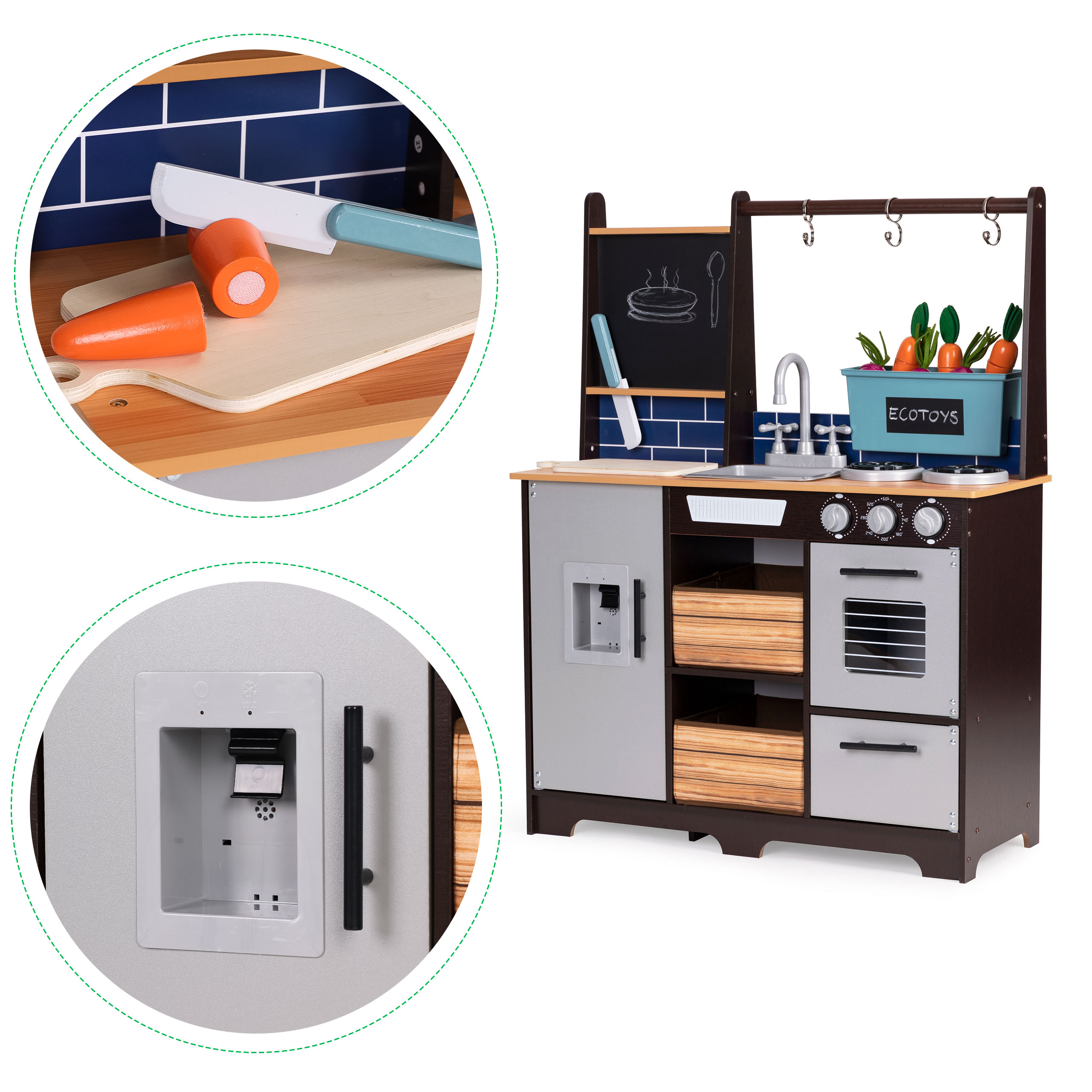 MEDINĖ VIRTUVĖLĖ SU PRIEDAIS- ECOTOYS
