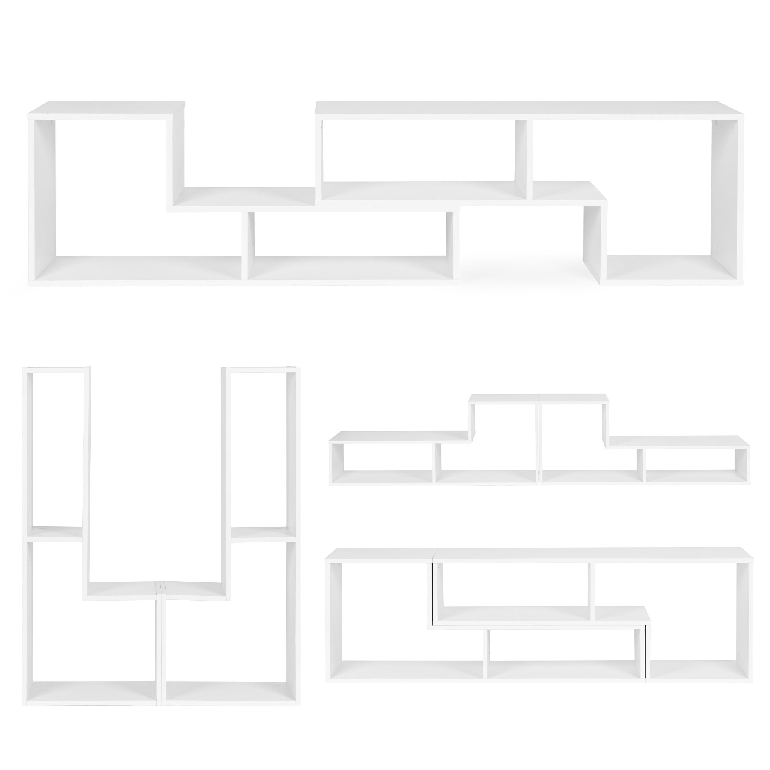 Moderni modulinė geometrinė knygų spinta, 4 lentynos, modernhome