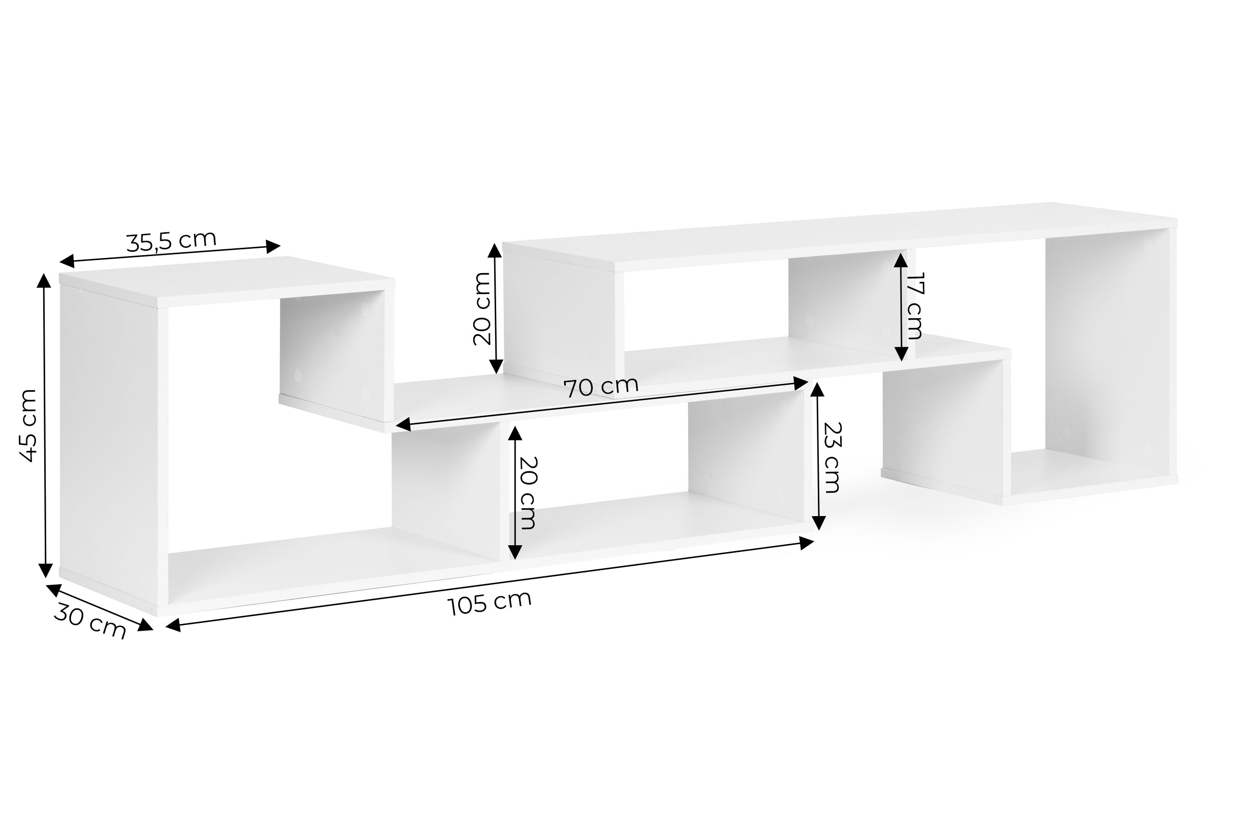 Moderni modulinė geometrinė knygų spinta, 4 lentynos, modernhome