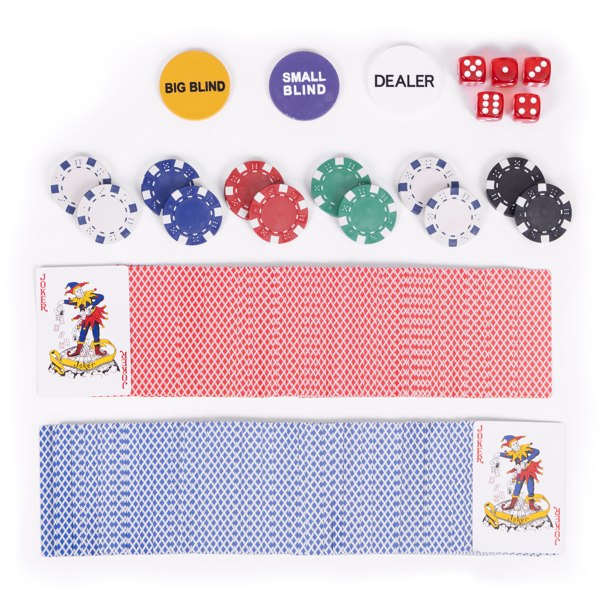 Didelis pokerio ir blackjack žaidimų rinkinys su 90x60 cm kilimėliu