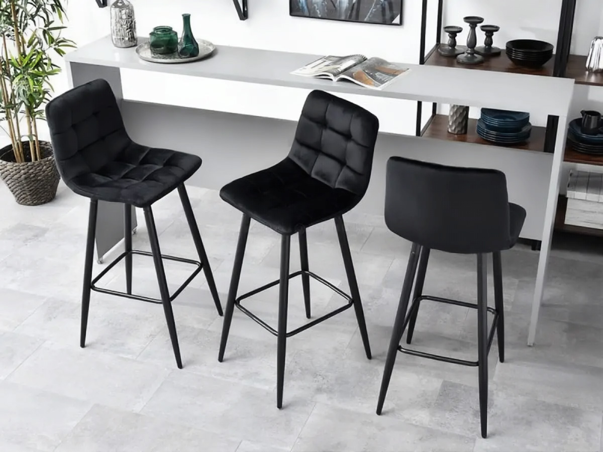 Baro taburetė modernhome, juoda