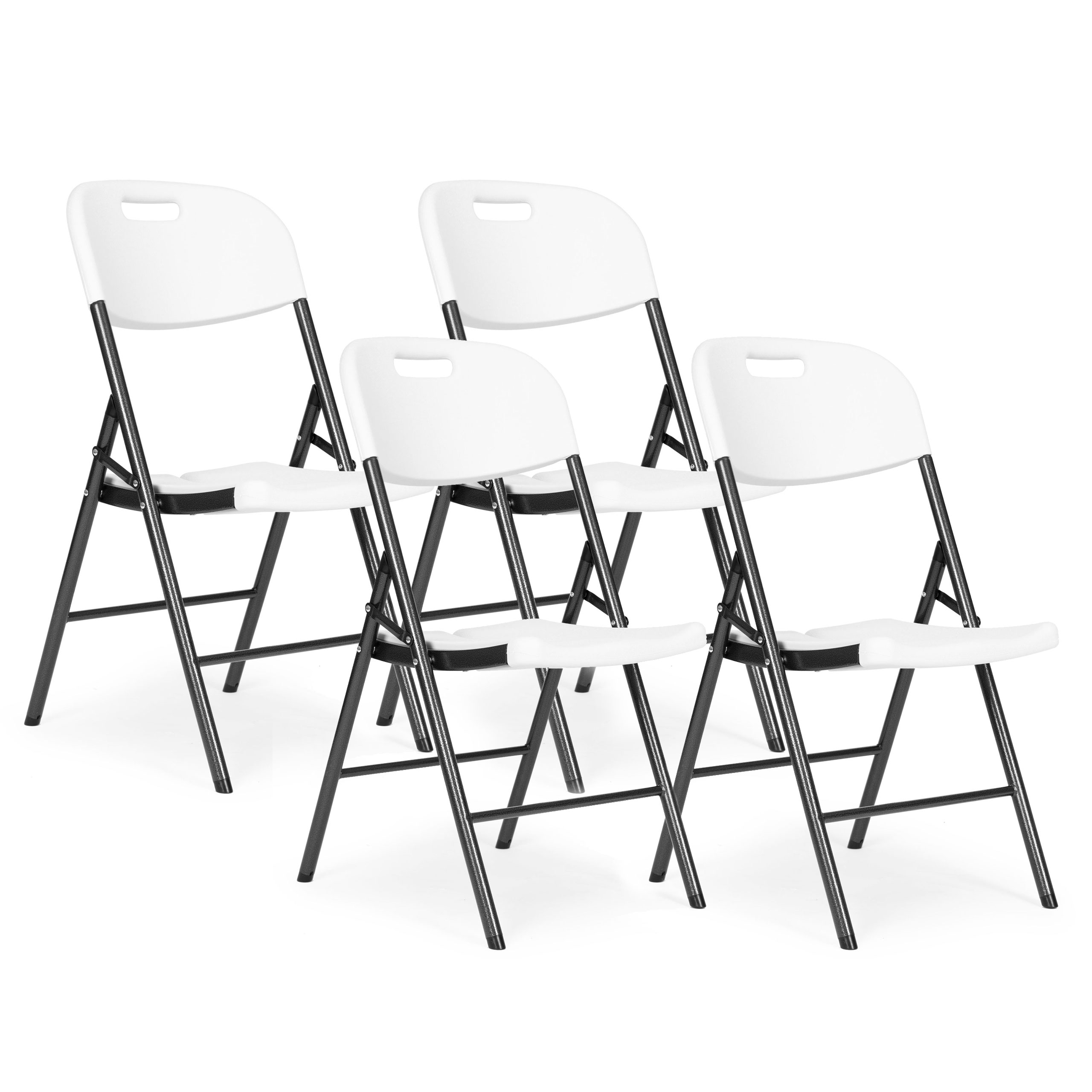 4 sulankstomos kėdės HDPE baltos ModernHome