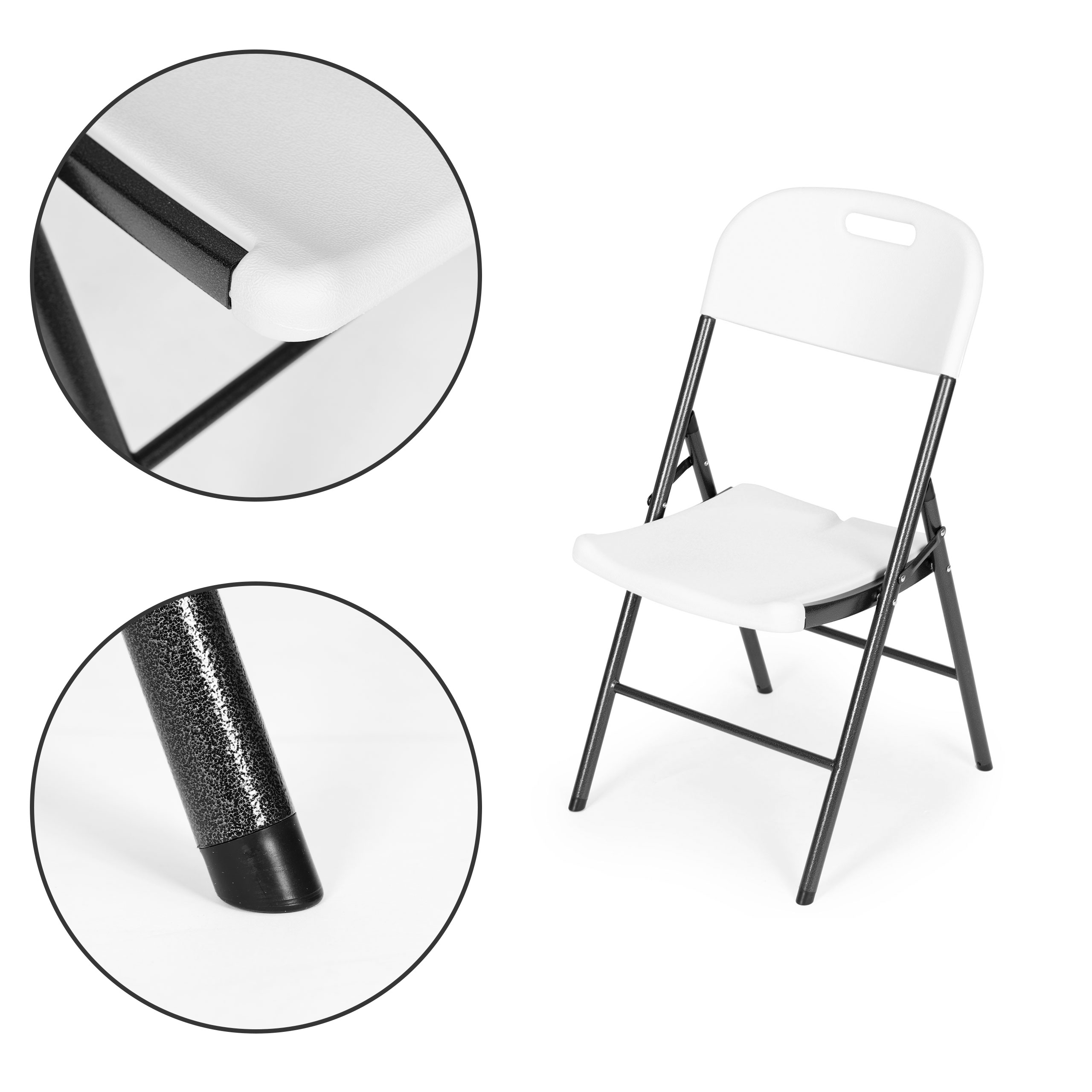 4 sulankstomos kėdės HDPE baltos ModernHome