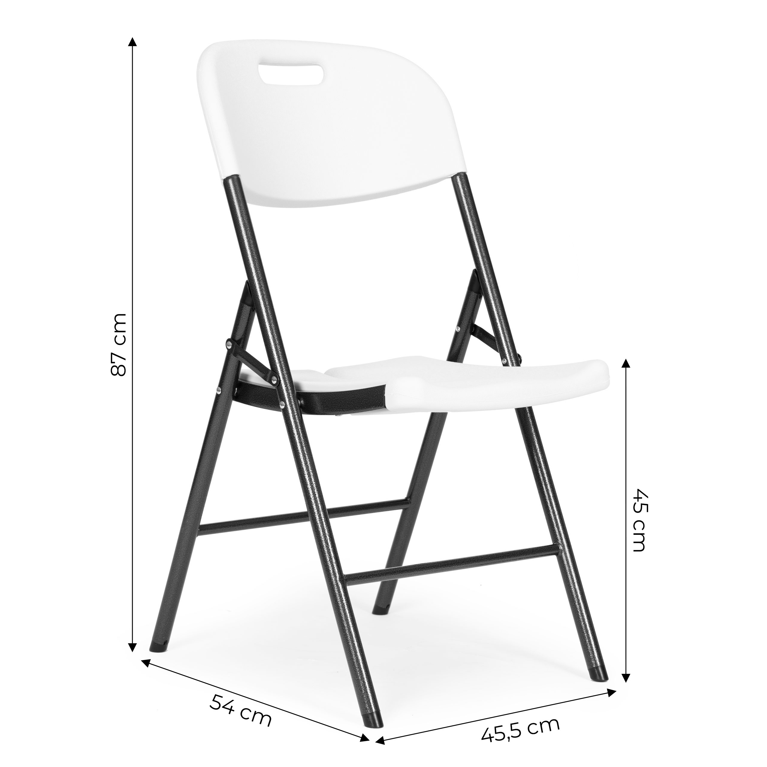 4 sulankstomos kėdės HDPE baltos ModernHome