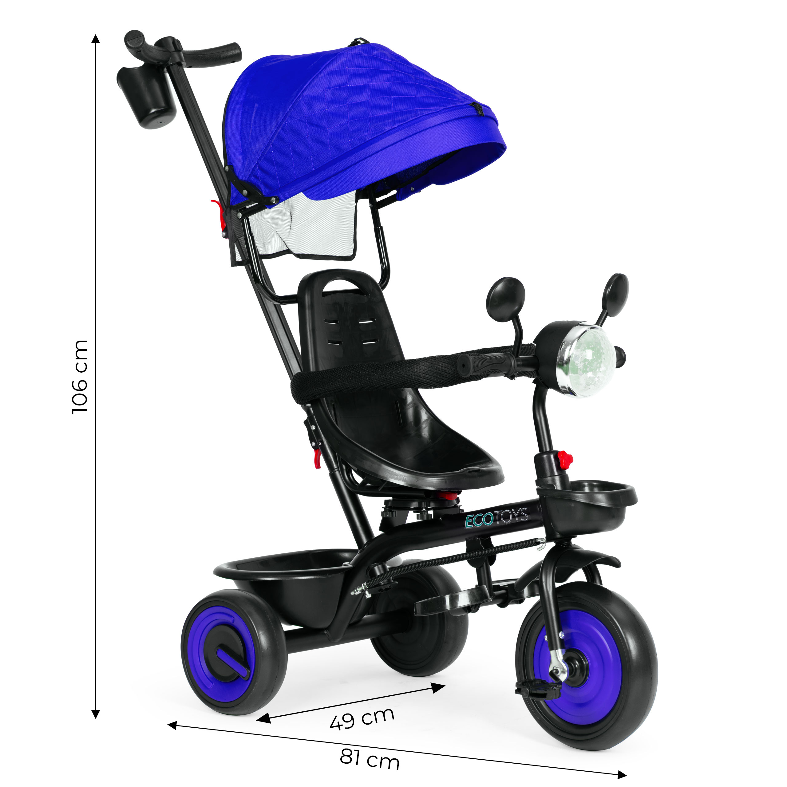 3-in-1 triratis dviratis, blue, ECOTOYS