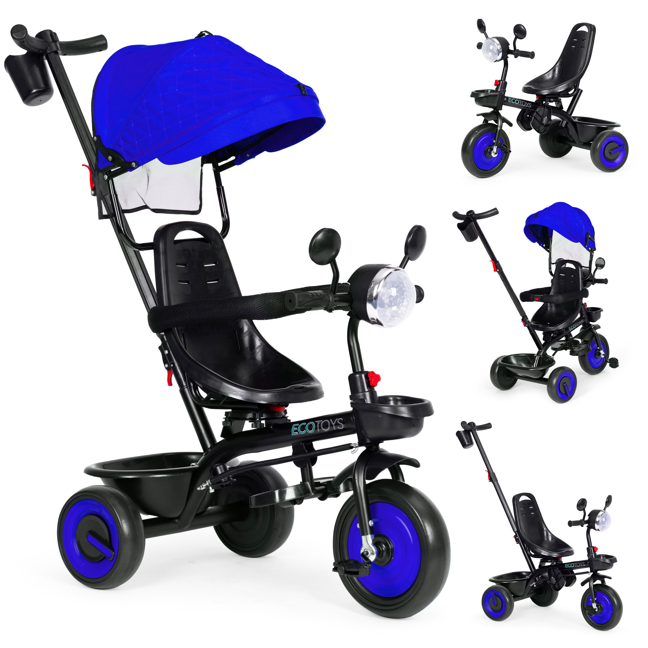 3-in-1 triratis dviratis, blue, ECOTOYS