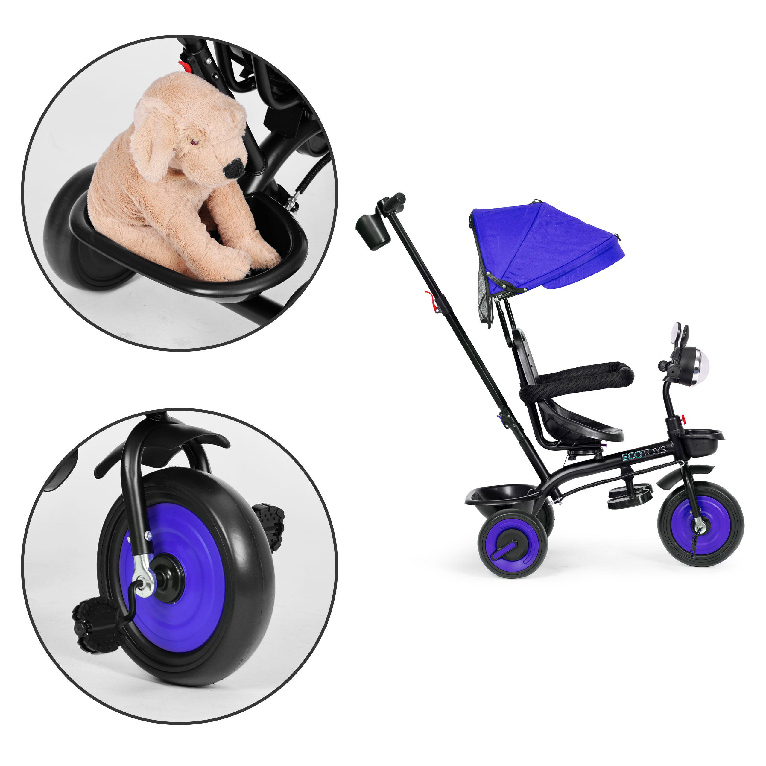 3-in-1 triratis dviratis, blue, ECOTOYS