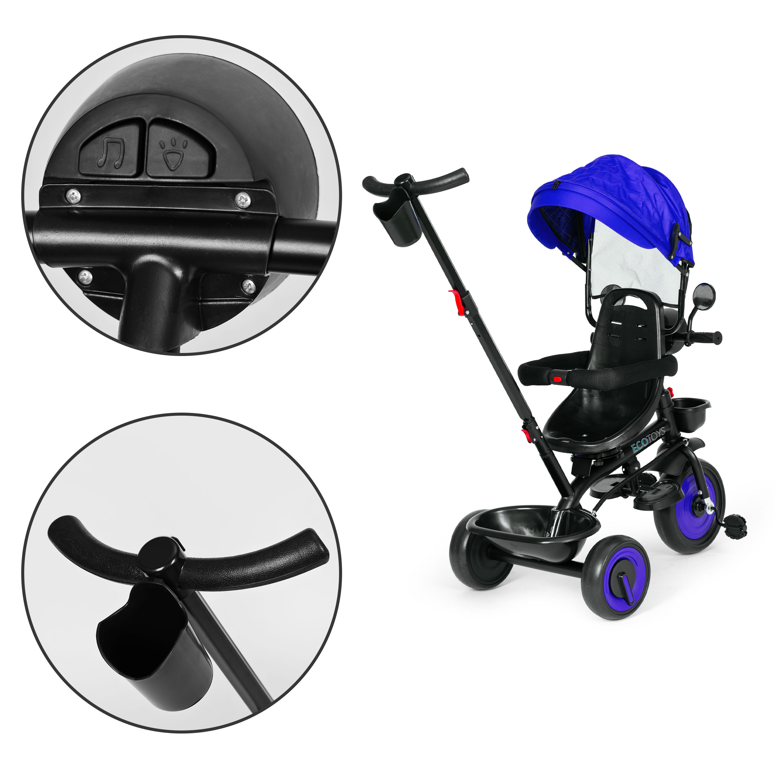 3-in-1 triratis dviratis, blue, ECOTOYS