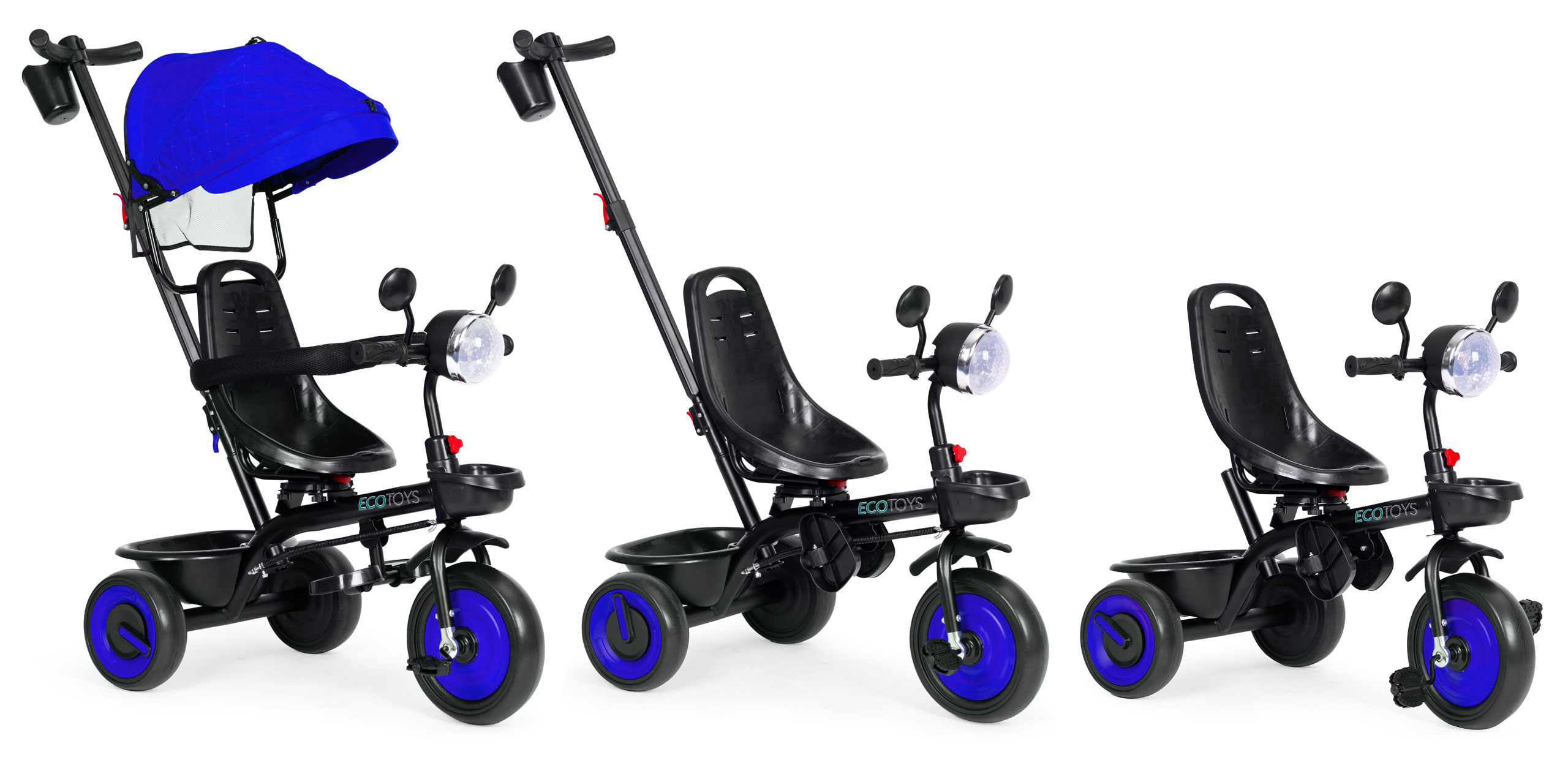 3-in-1 triratis dviratis, blue, ECOTOYS