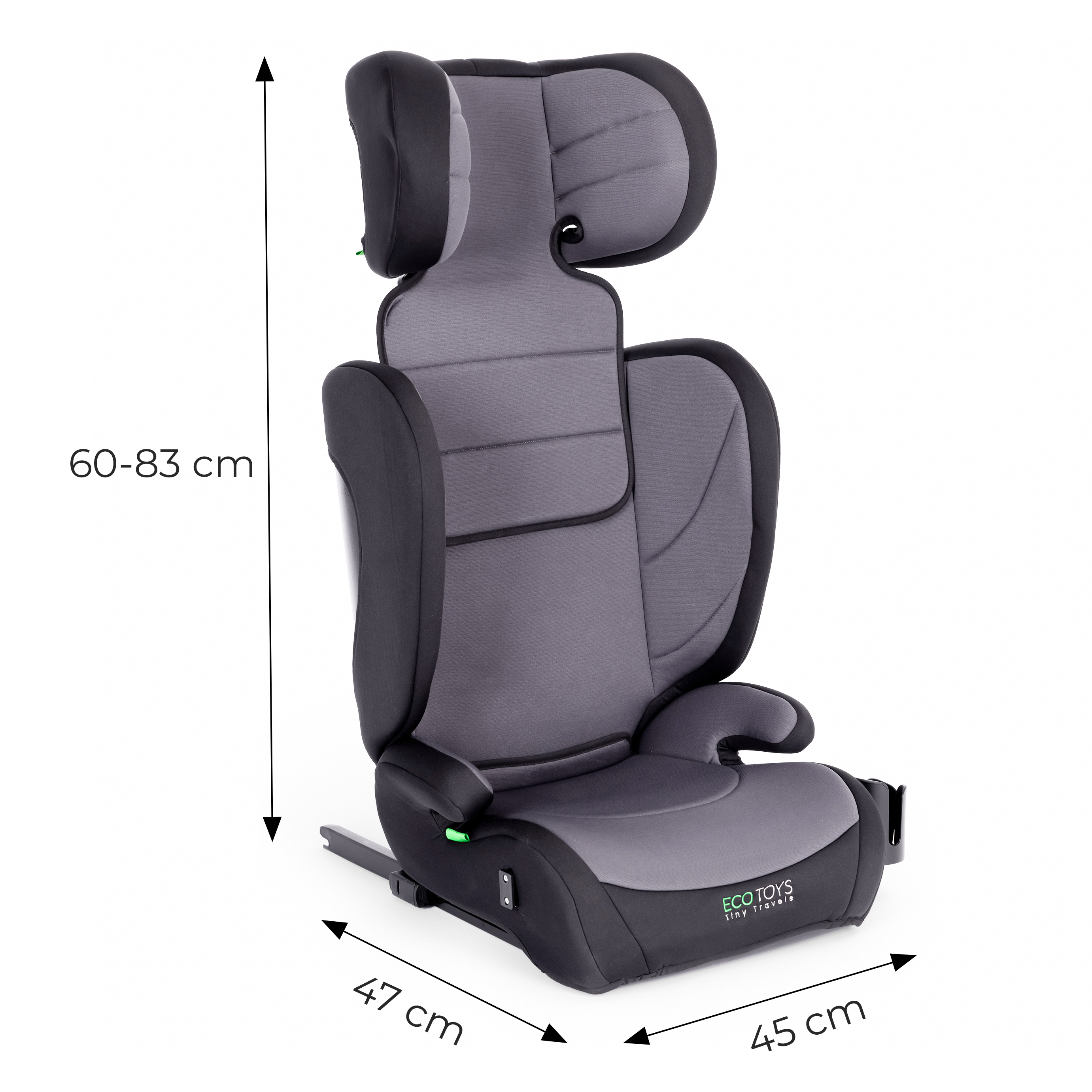Reguliuojama vaikiška automobilinė kėdutė su ISOFIX sistema, skirta vaikams nuo 100 iki 150 cm ūgio