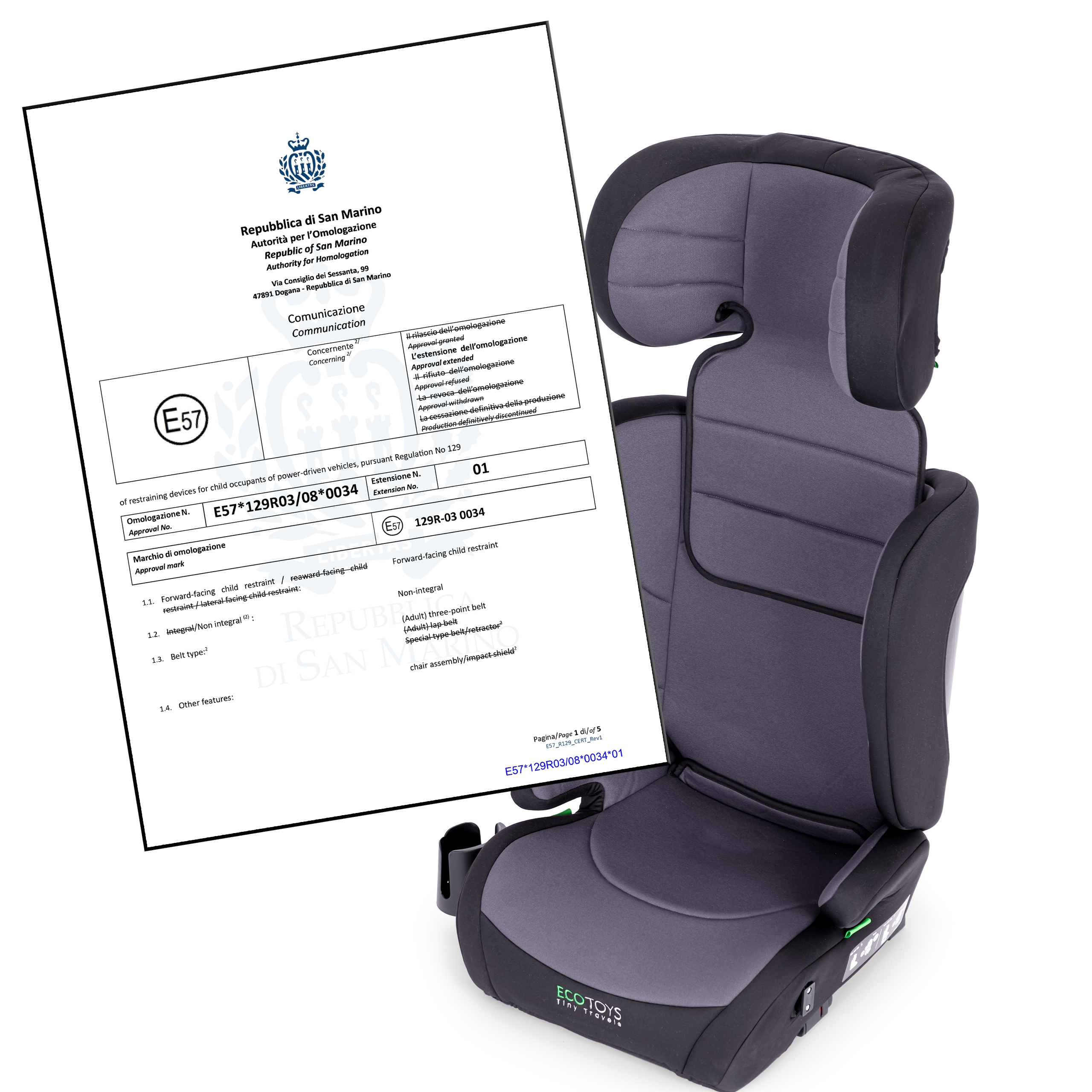 Reguliuojama vaikiška automobilinė kėdutė su ISOFIX sistema, skirta vaikams nuo 100 iki 150 cm ūgio