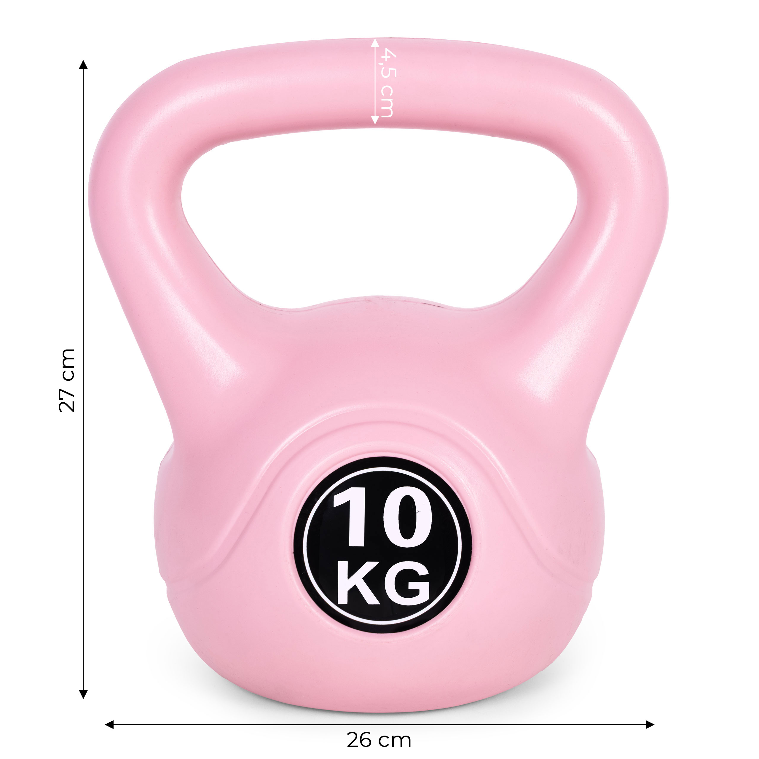 Kettlebell 10 kg, treniruoklis, hantelis, svarmuo, rožinis, ModernHome