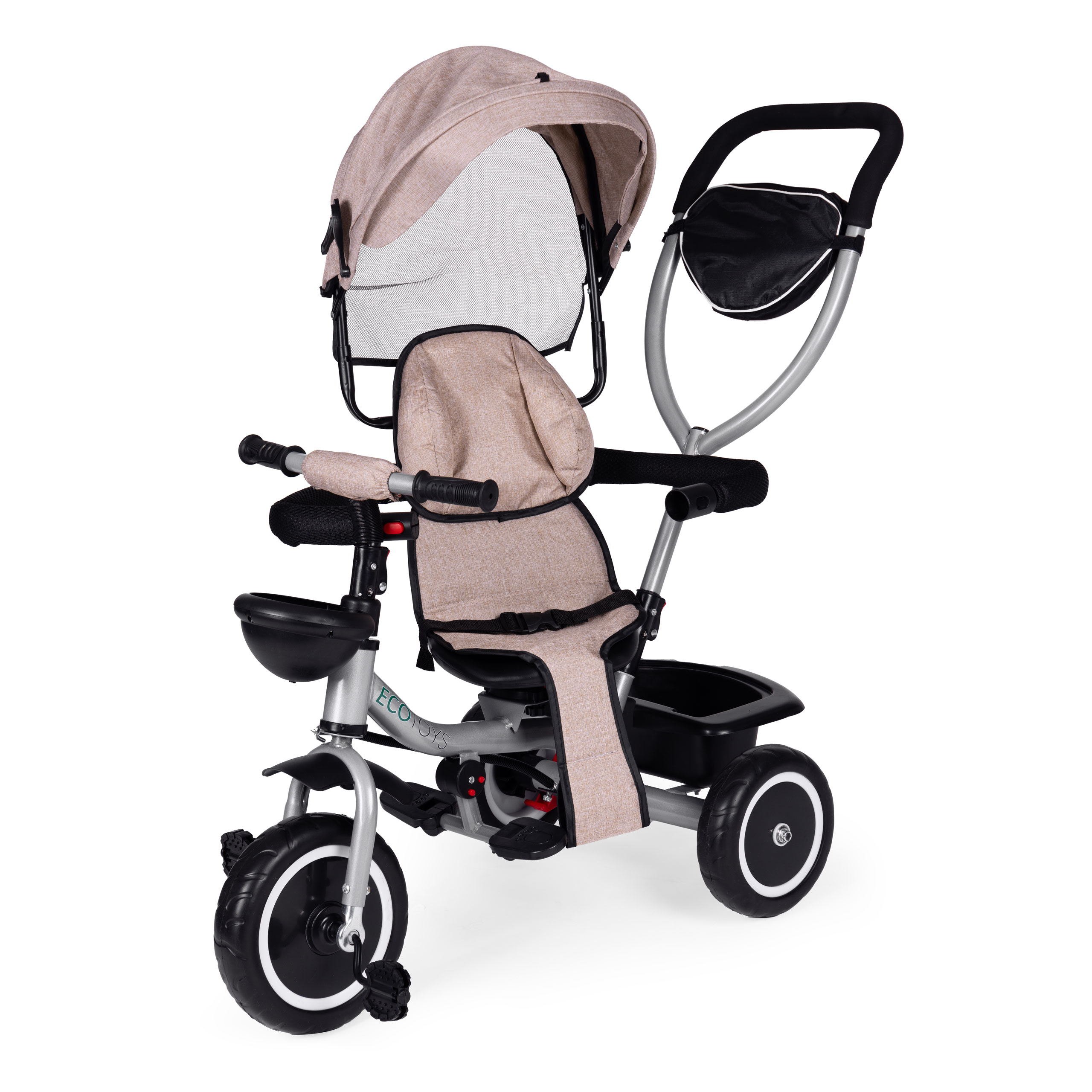 2-in-1 triratukas, beige, ecotoys