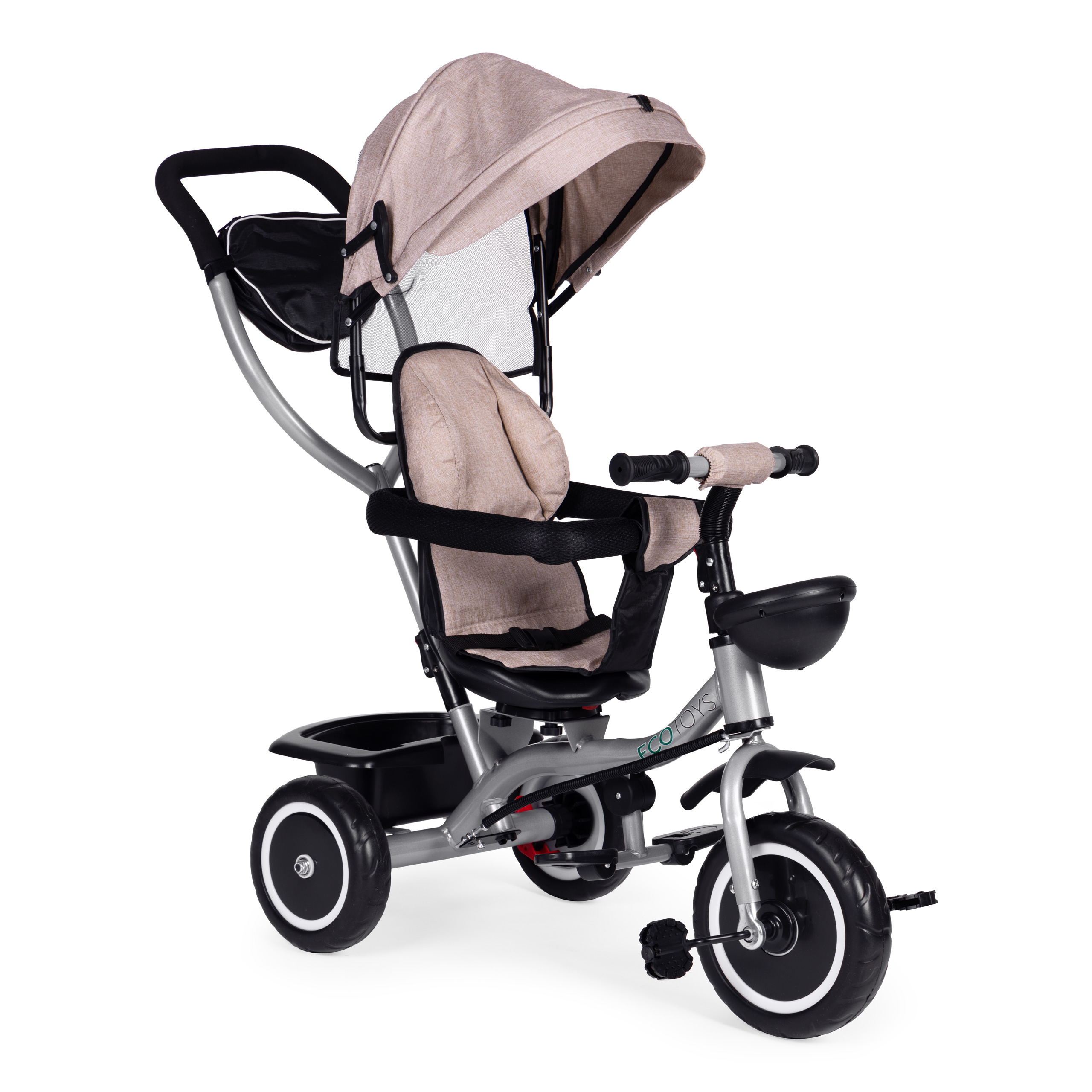 2-in-1 triratukas, beige, ecotoys