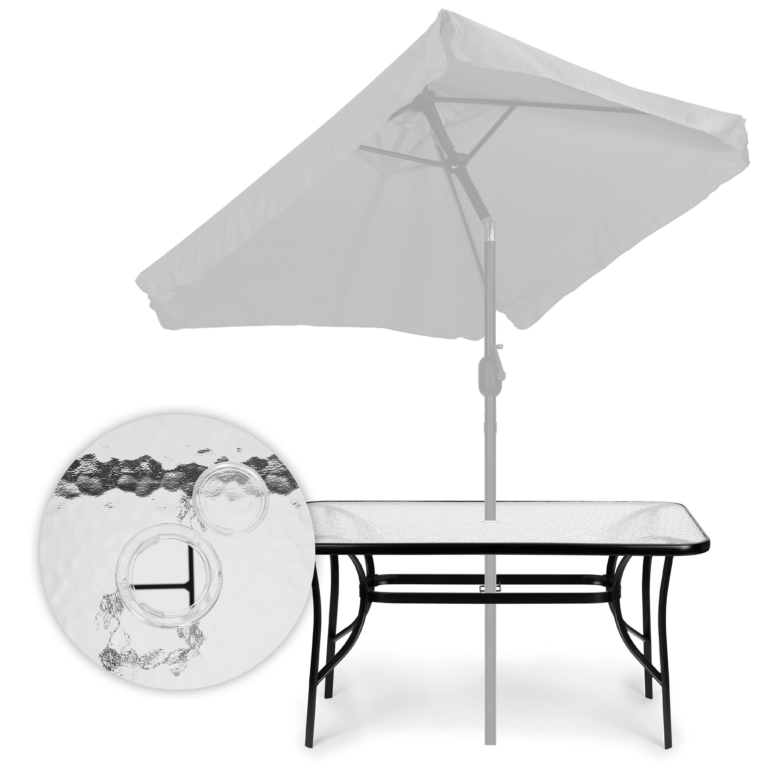 Stiklinis lauko stalas 120x70 cm, multigarden