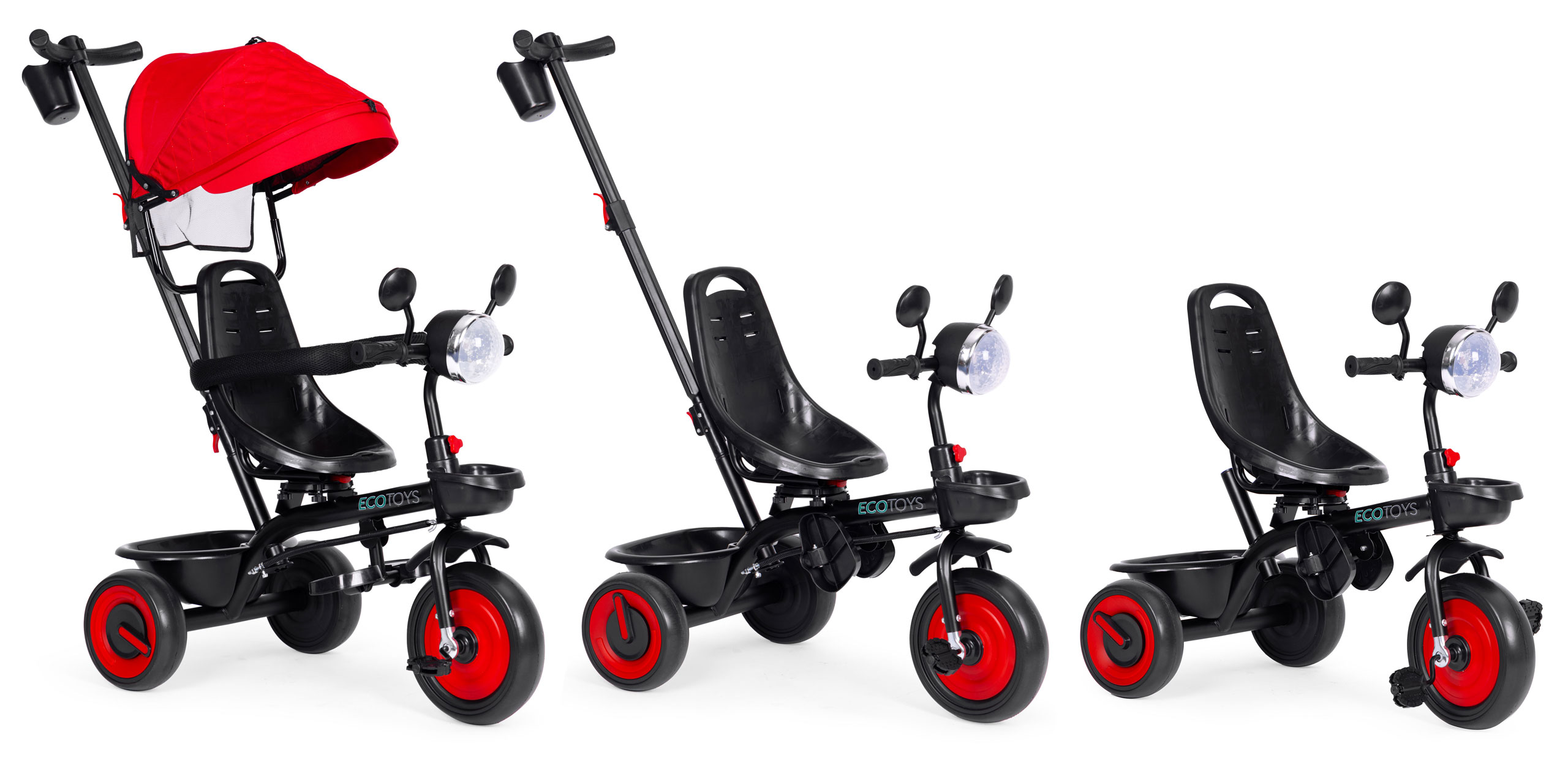 3-in-1 triratis, raudonas, ECOTOYS