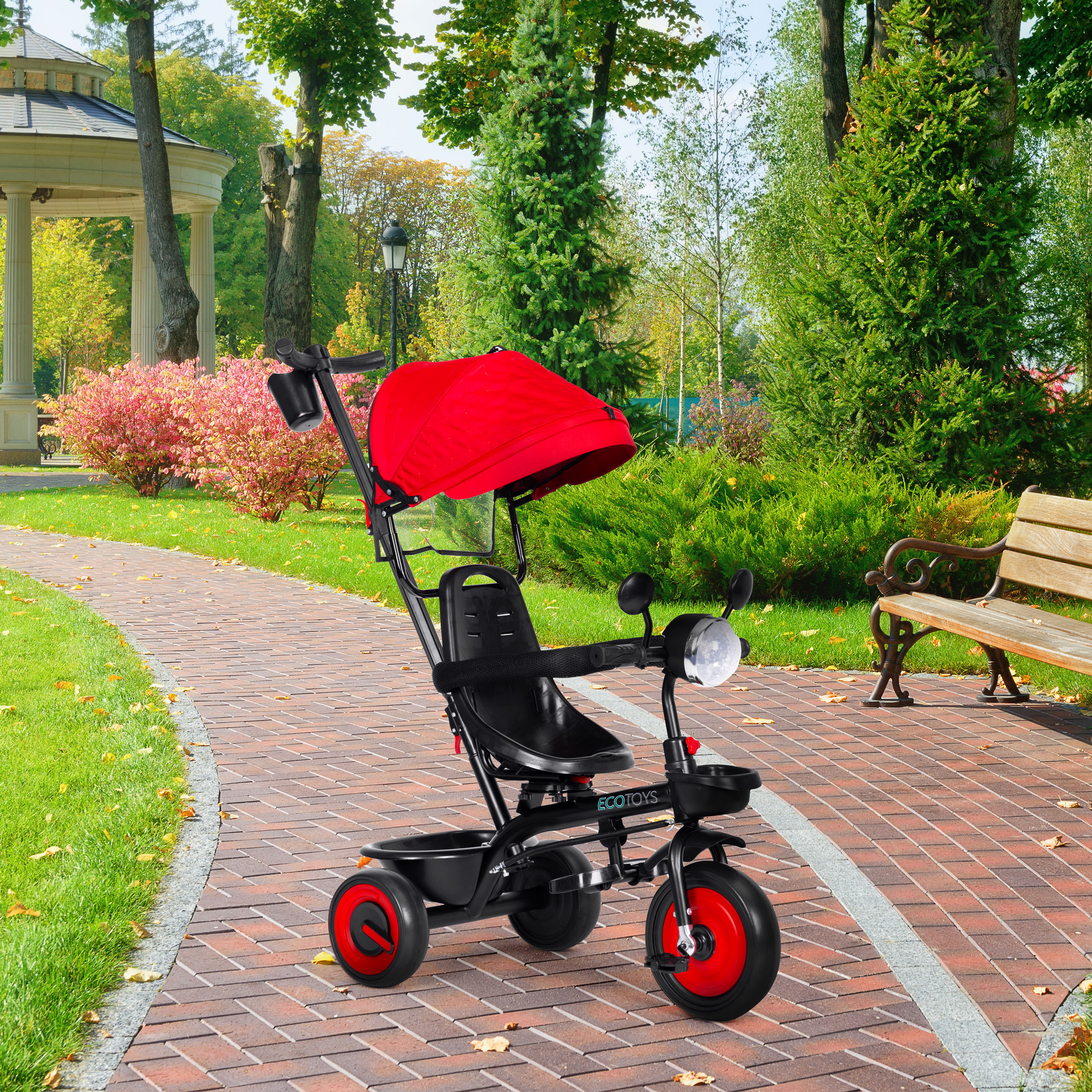 3-in-1 triratis, raudonas, ECOTOYS