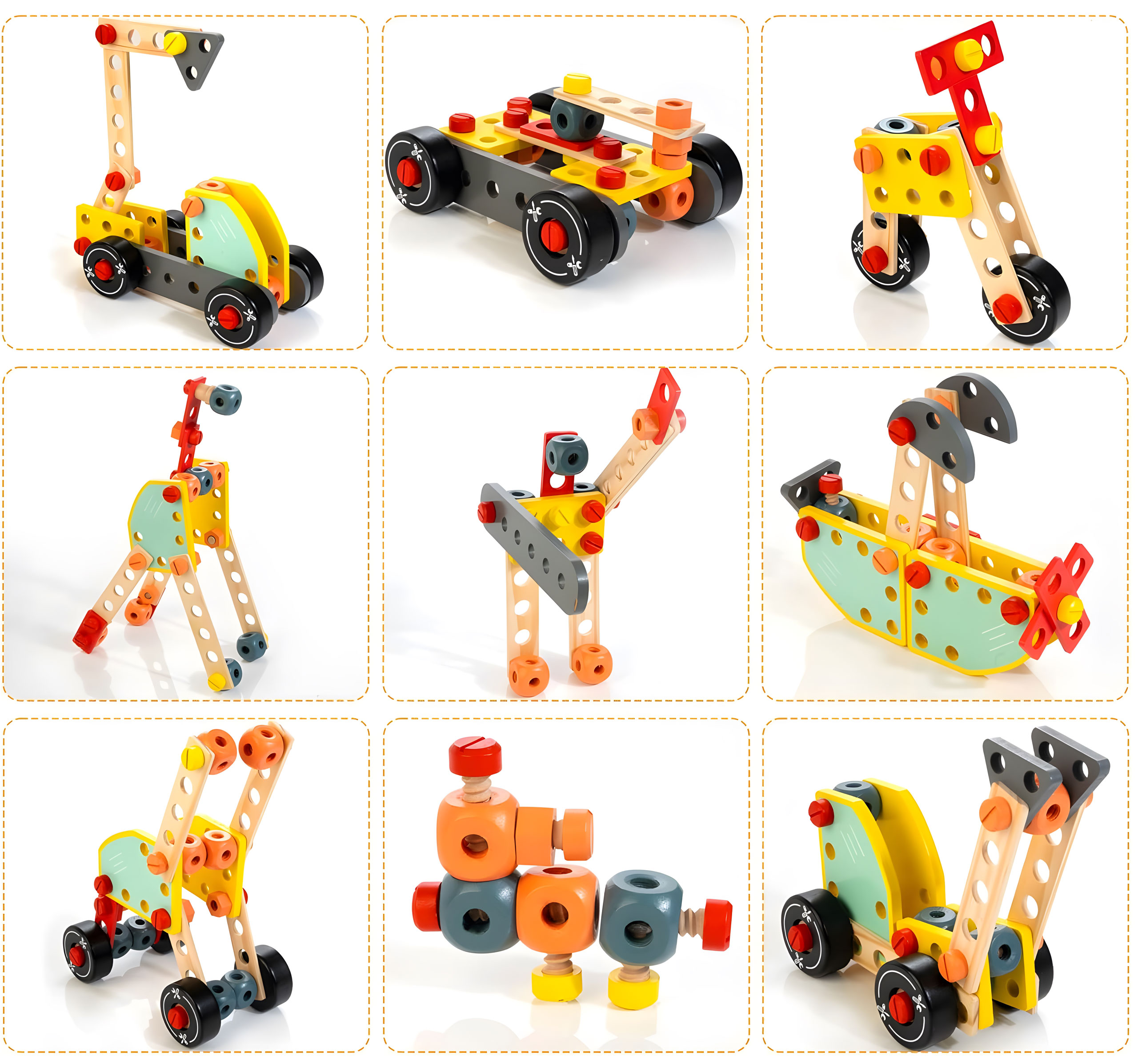 Medinis vaikų darbo stalas su įrankiais ECOTOYS