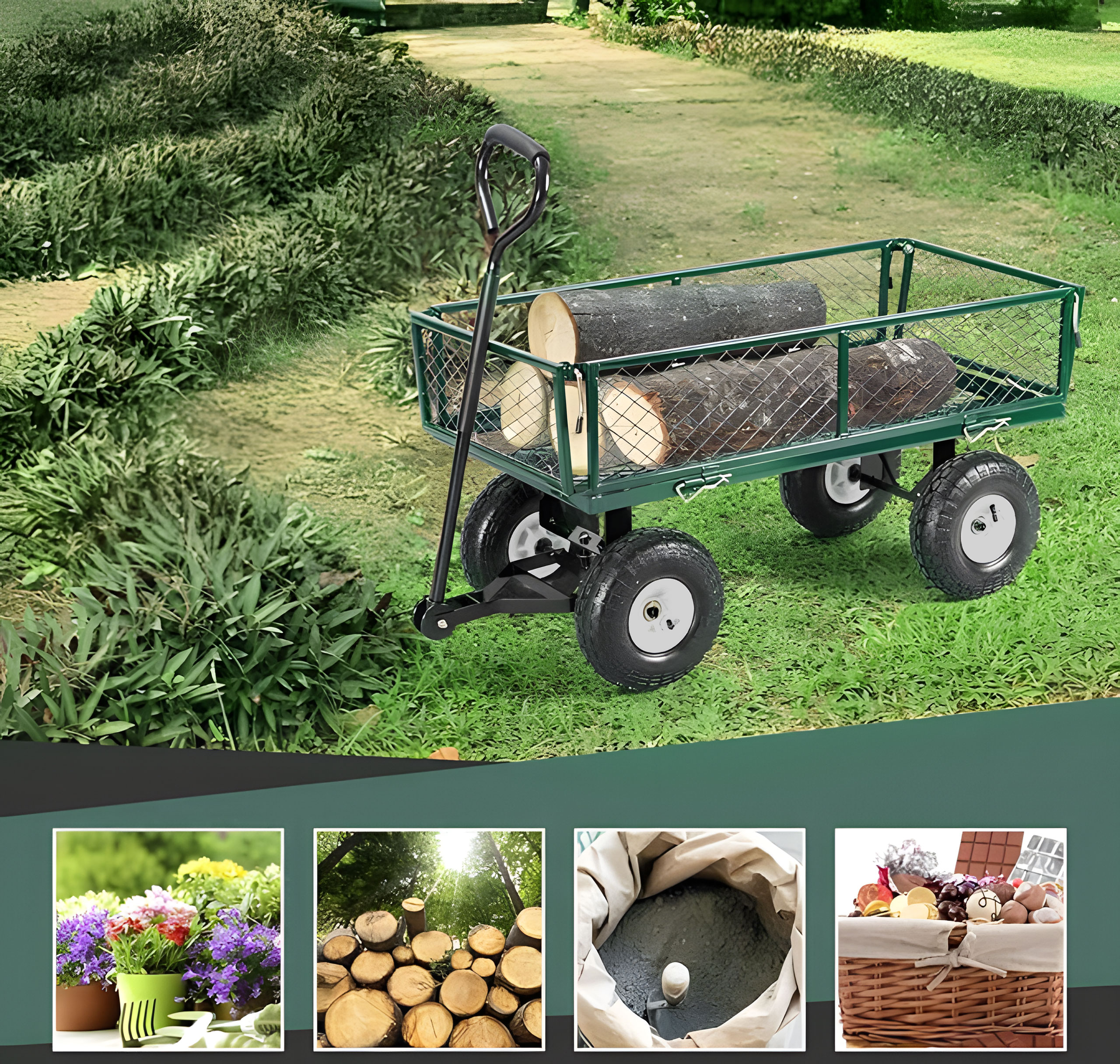 Sodo transportavimo vežimėlis, 200 kg, MultiGarden