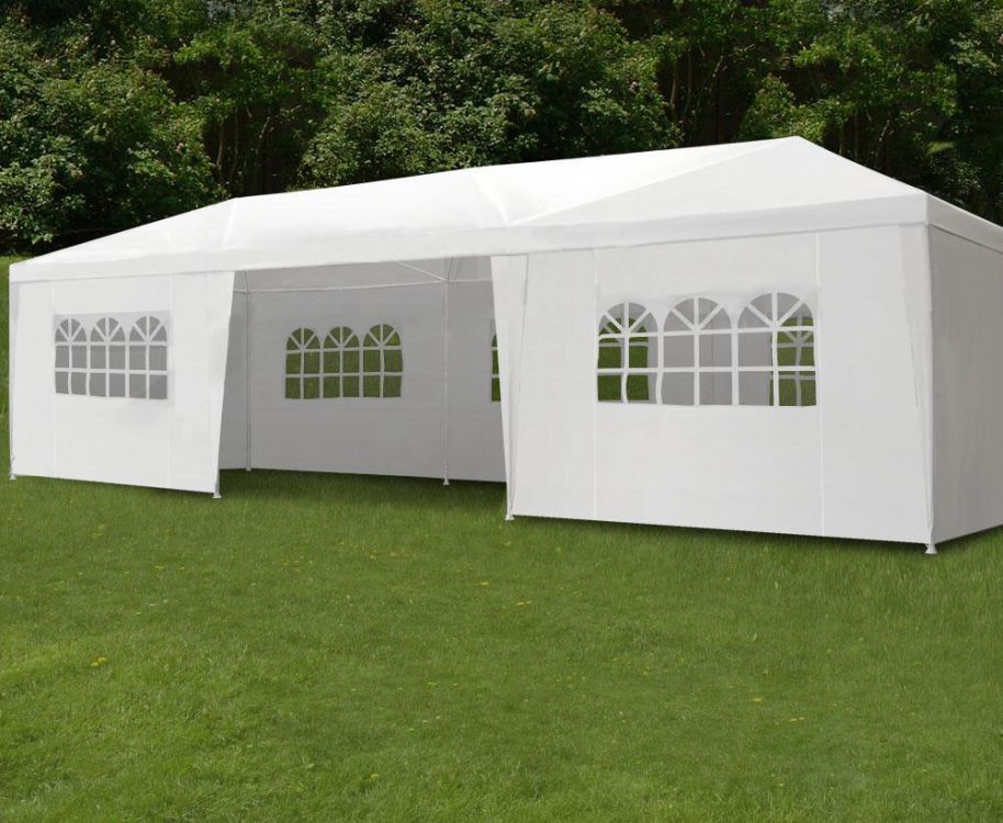 Balta sodo paviljono palapinė 3x9 m