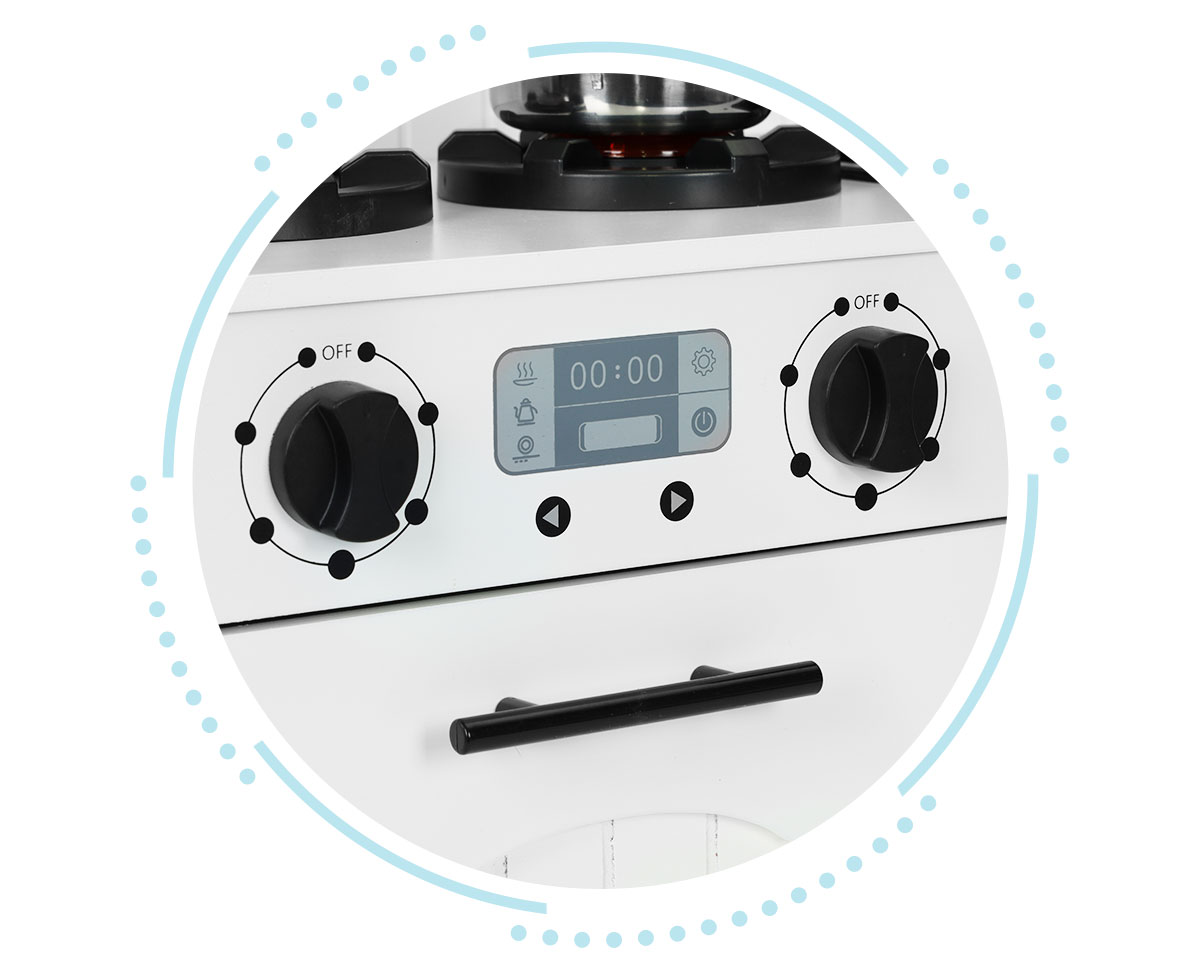 Medinė vaikiška virtuvė Eco Toys PLK563W, balta